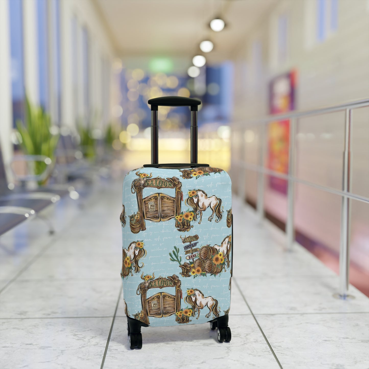 Luggage Cover, Howdy Cowboy Blue