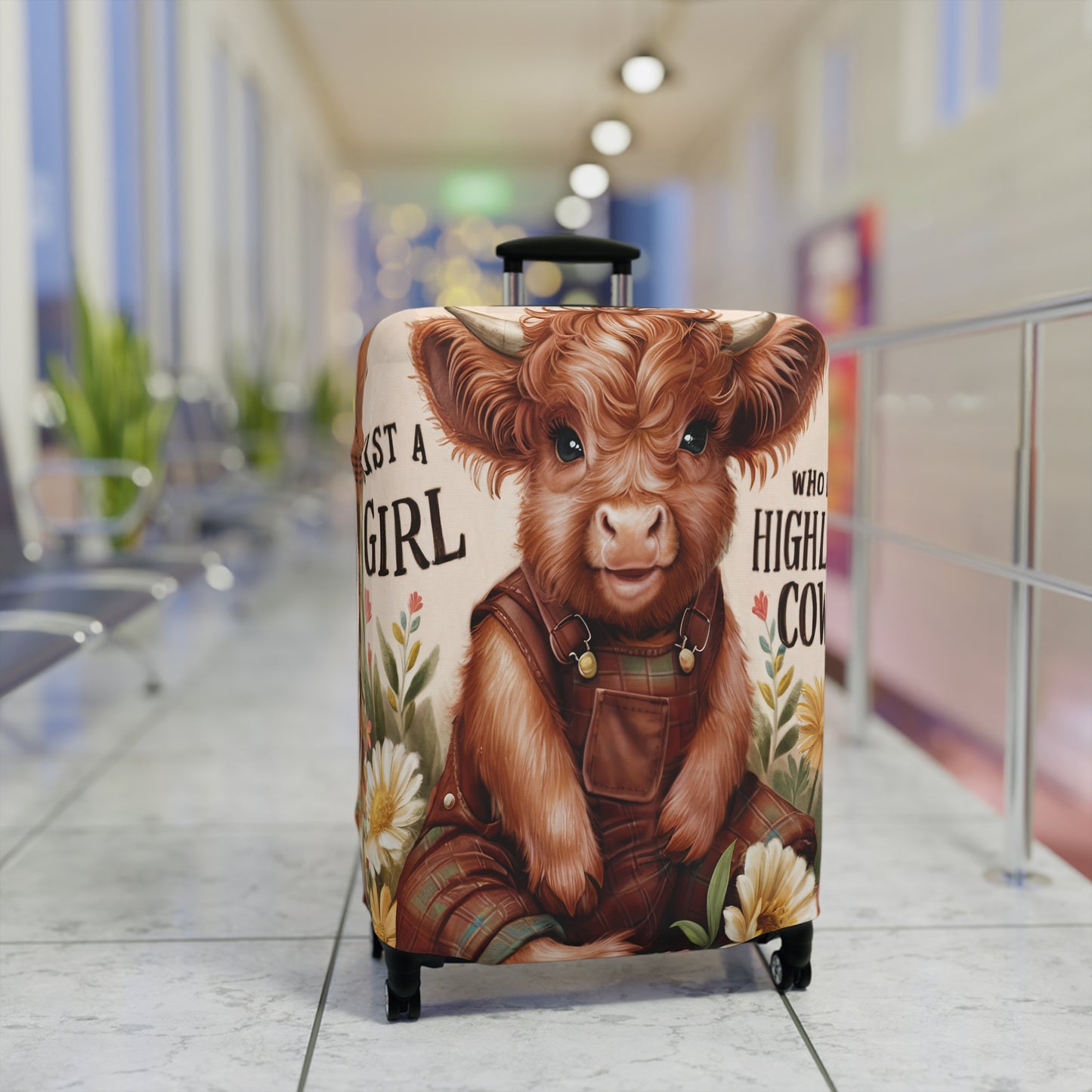 Luggage Cover, Just a Girl who Loves Highland Cows, awd-3093