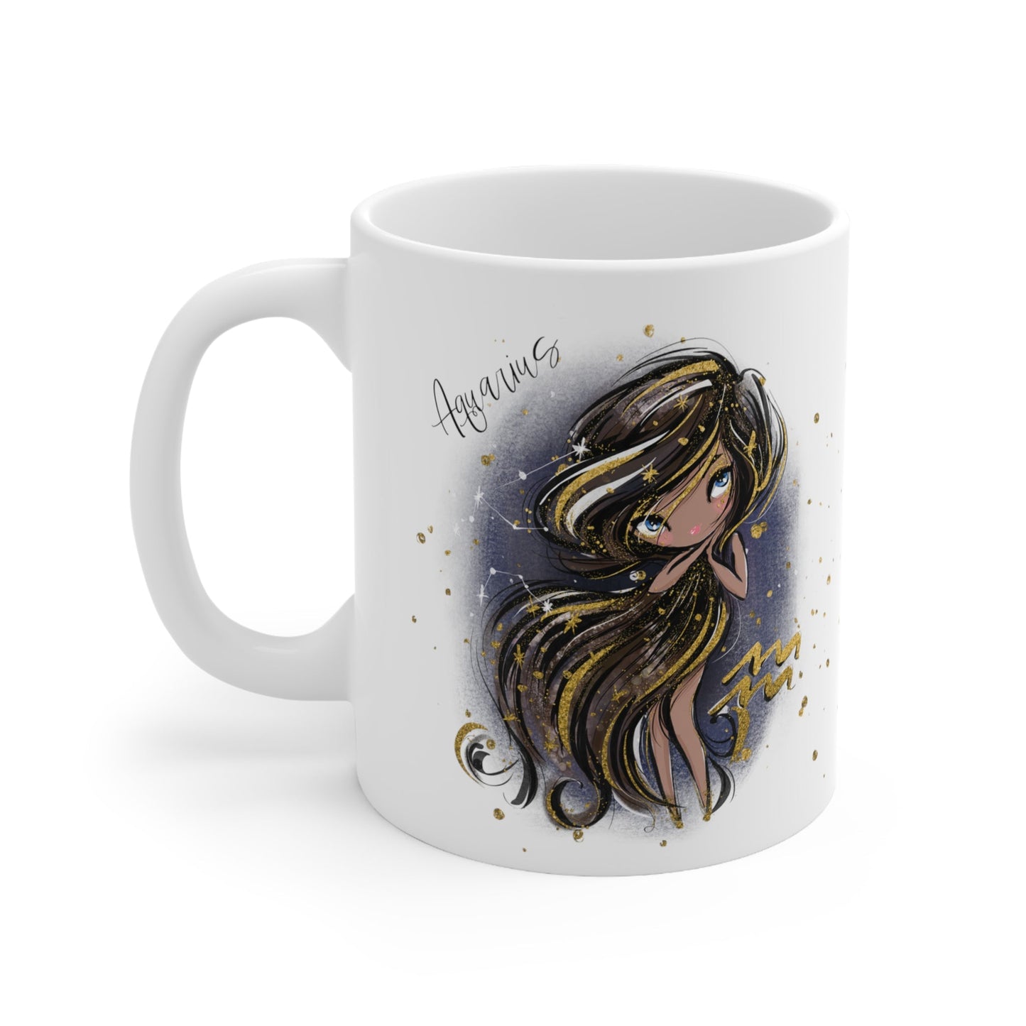 Zodiac Sign, Aquarius, Ceramic Mug 11oz - Personalised/Non Personalised