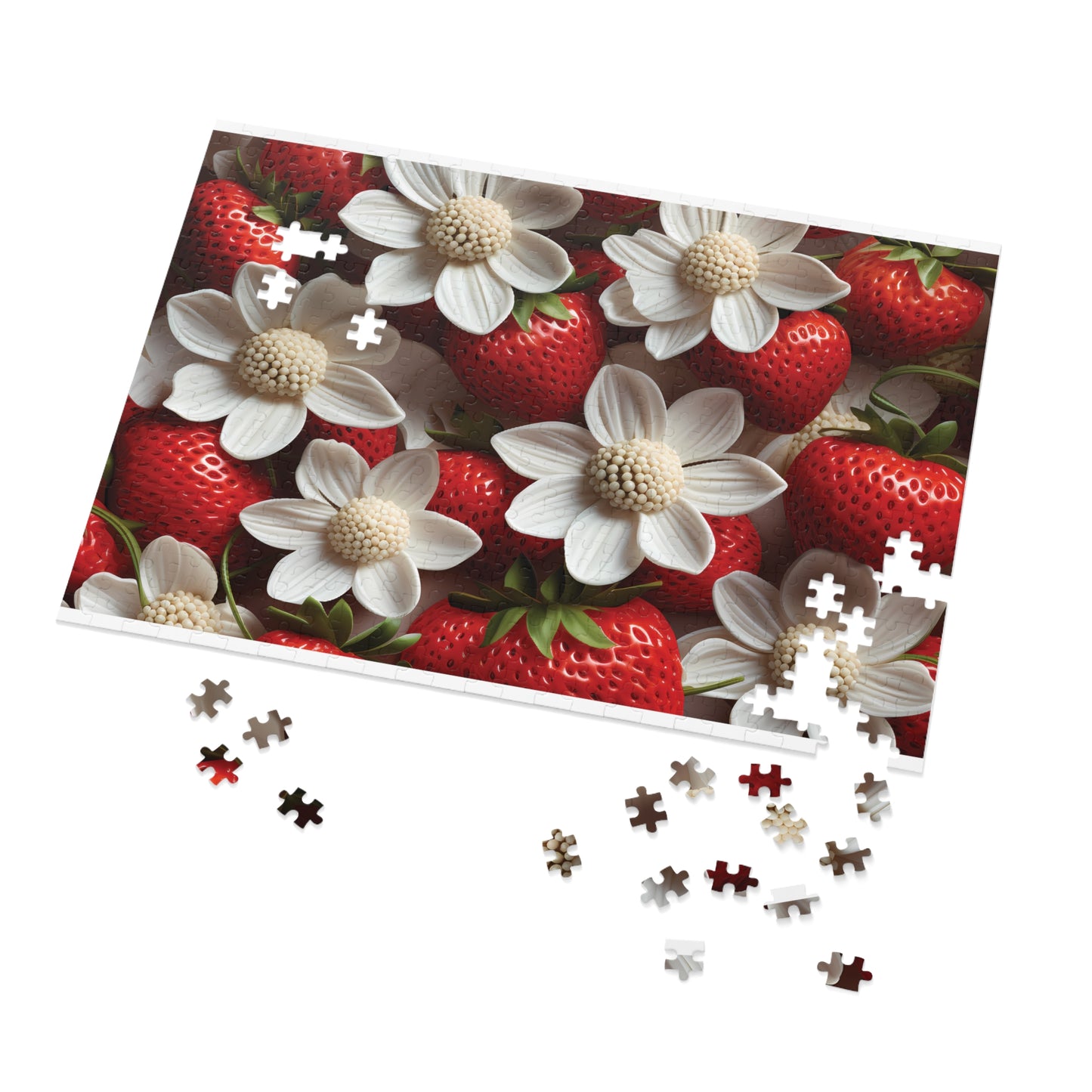 Jigsaw Puzzle, Floral, Strawberries, Personalised/Non-Personalised (30, 110, 252, 500,1000-Piece)