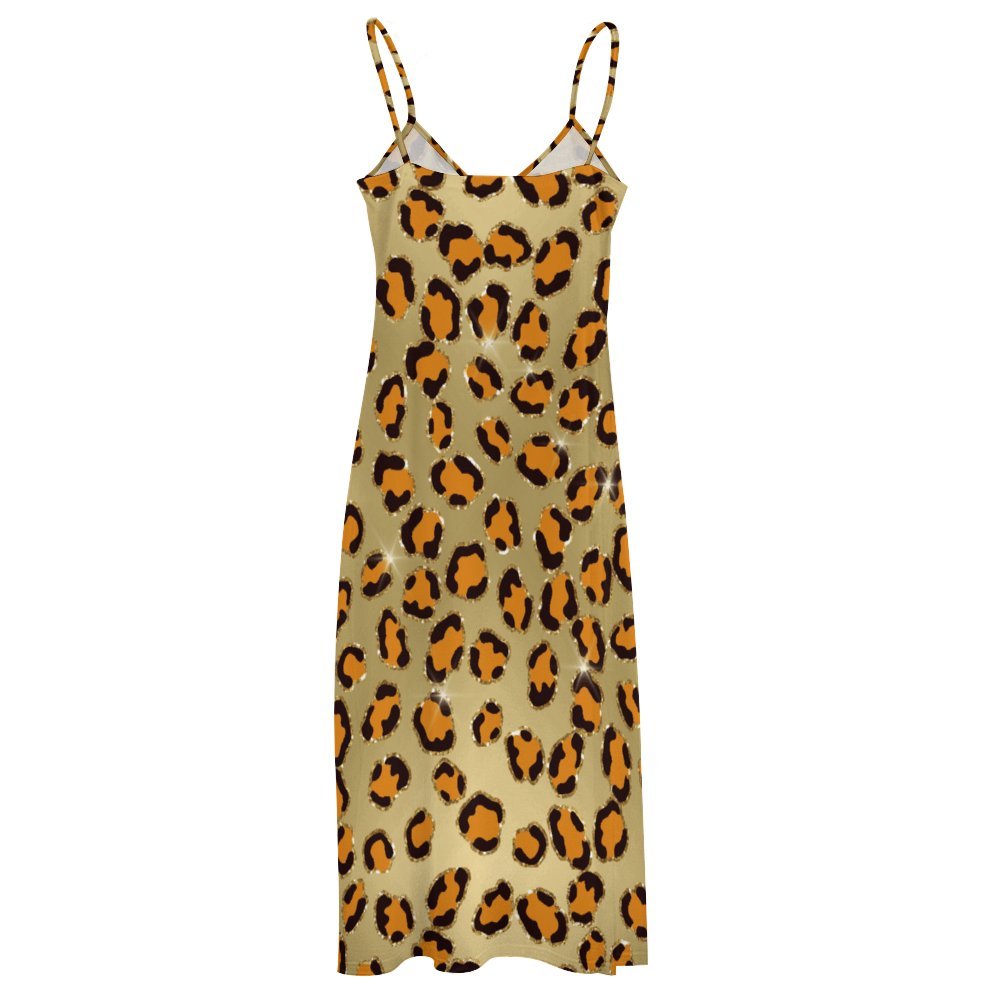 Animal Print Spaghetti Strap Ankle-Length Dress Long dress