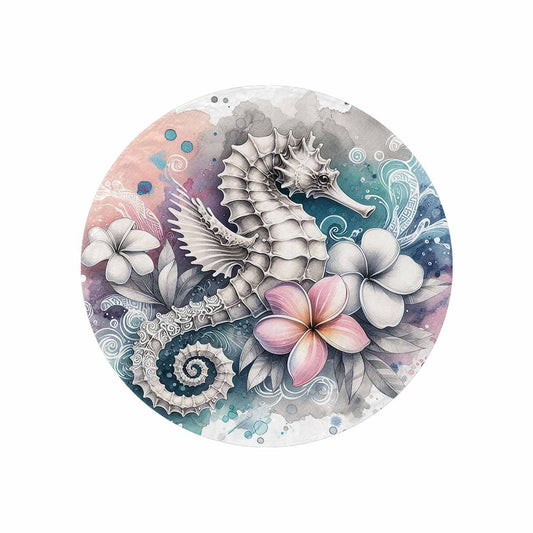 Sea_Animals_Seahorse_Awd351109  Circular Micro Fleece Blanket 47"