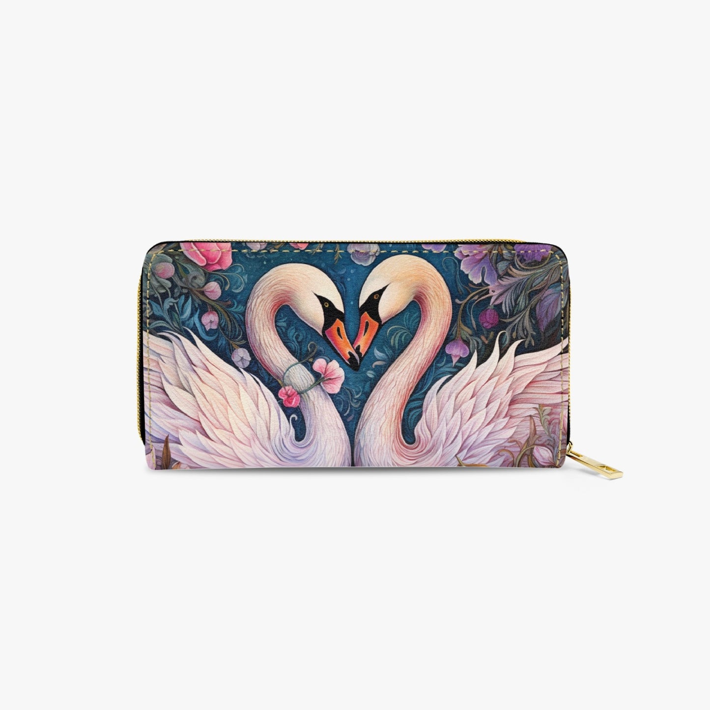 Long Type Zipper Purse - Swan