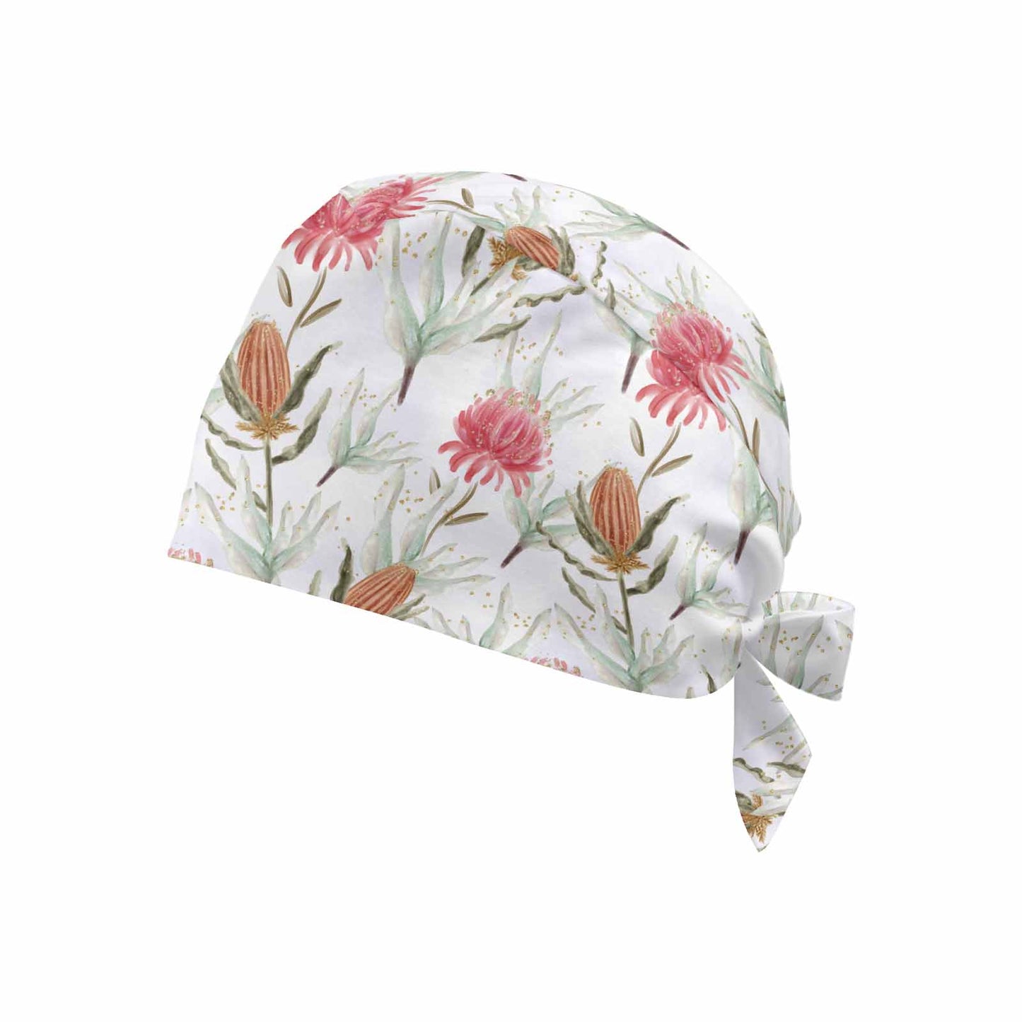 Nurse Scrub Cap Australian Floral Protea  Scrub Cap