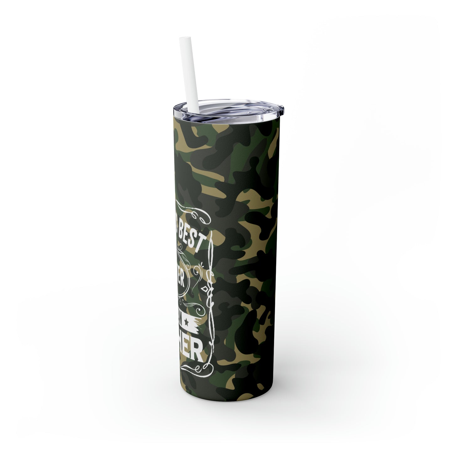 Skinny Tumbler with Straw, 20oz, Worlds Best Father