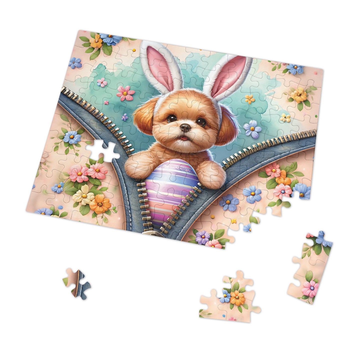 Jigsaw Puzzle, Easter, Dog with Bunny Ears, Personalised/Non-Personalised (30, 110, 252, 500,1000-Piece) Awd-1309