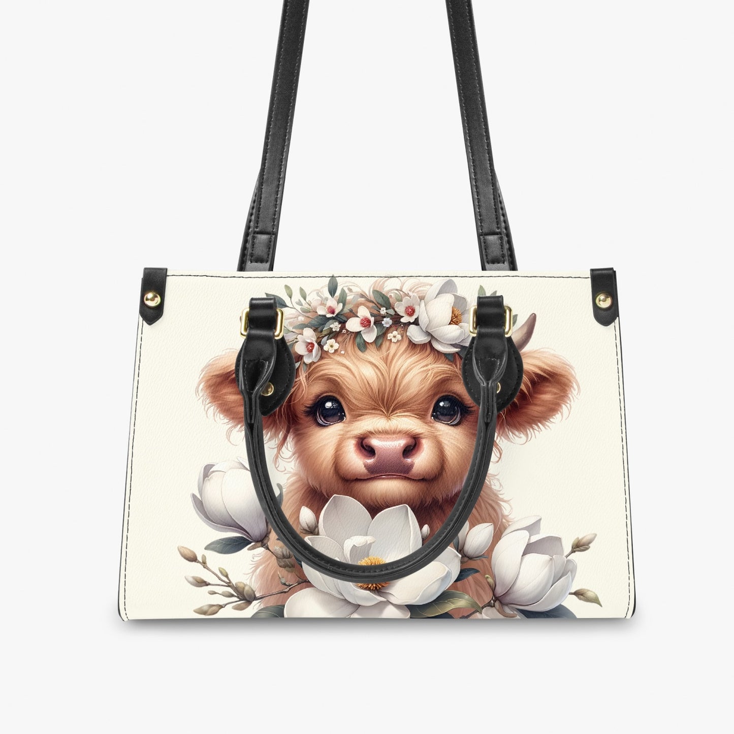 Women's Tote Bag - Long Strap - Highland Cow