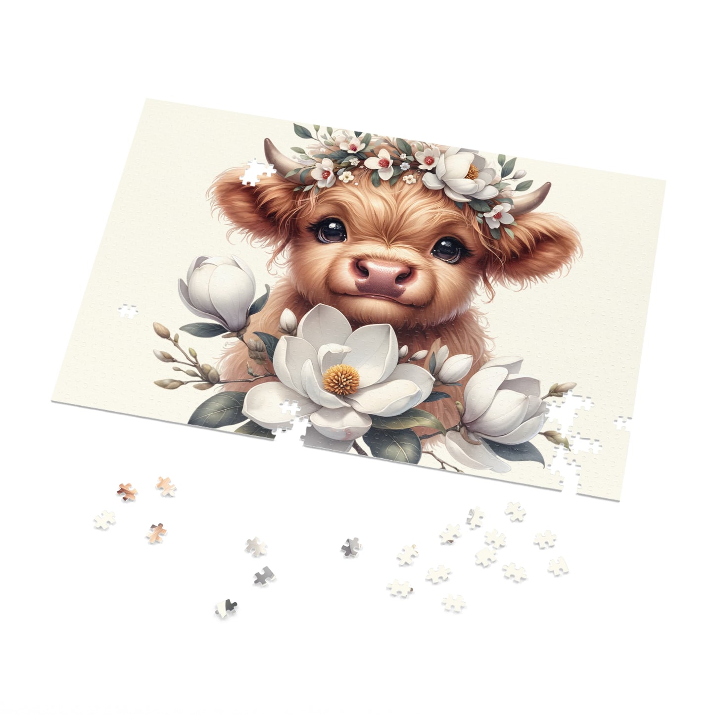 Jigsaw Puzzle, Highland Cow, Personalised/Non-Personalised (30, 110, 252, 500,1000-Piece)