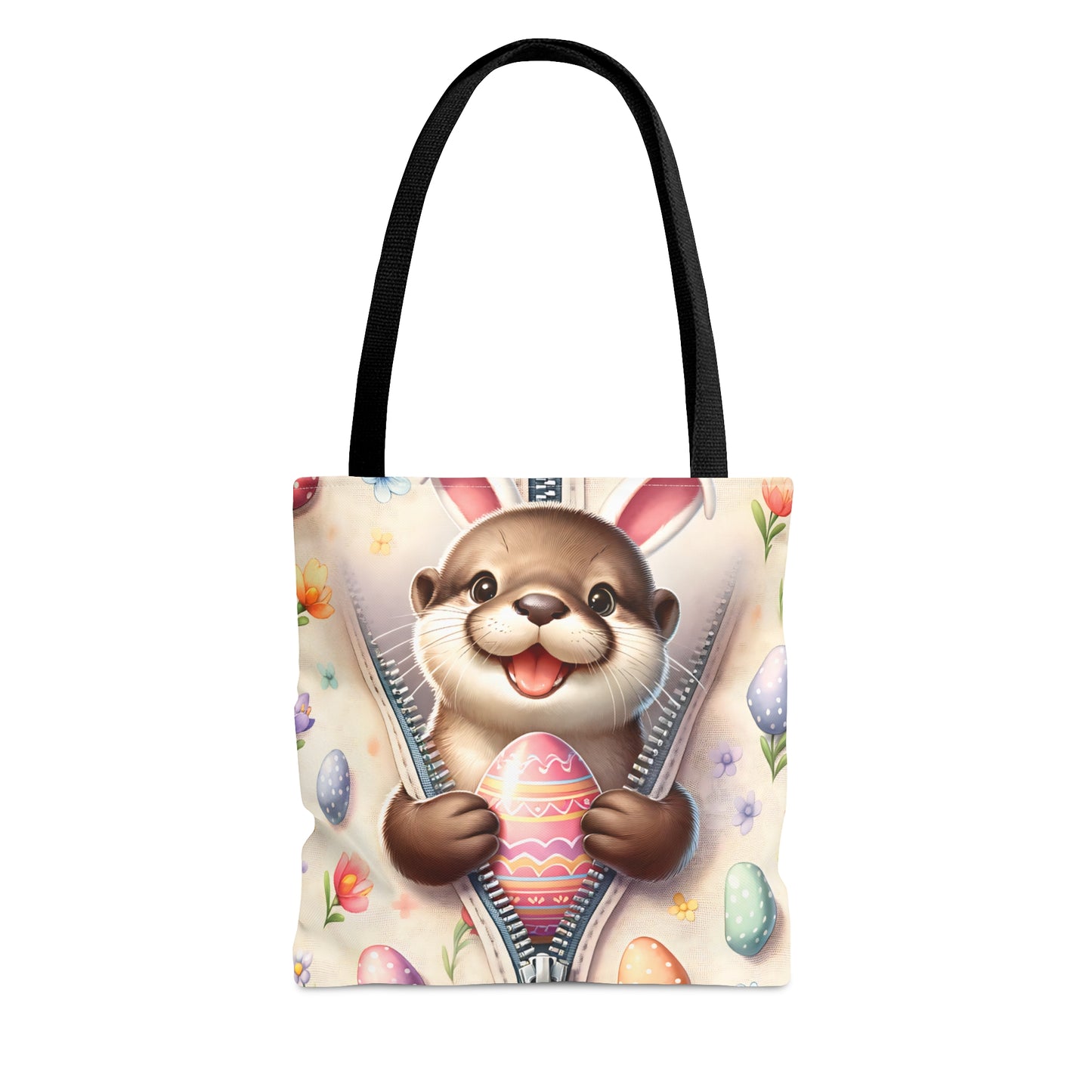 Tote Bag, Easter, Cute Otter with Bunny Ears, Personalised/Non-Personalised Tote bag