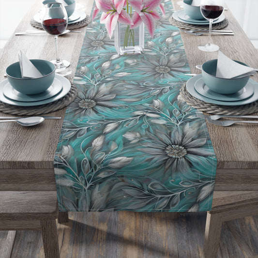 Floral Table Runner, Cotton Twill and Poly Available