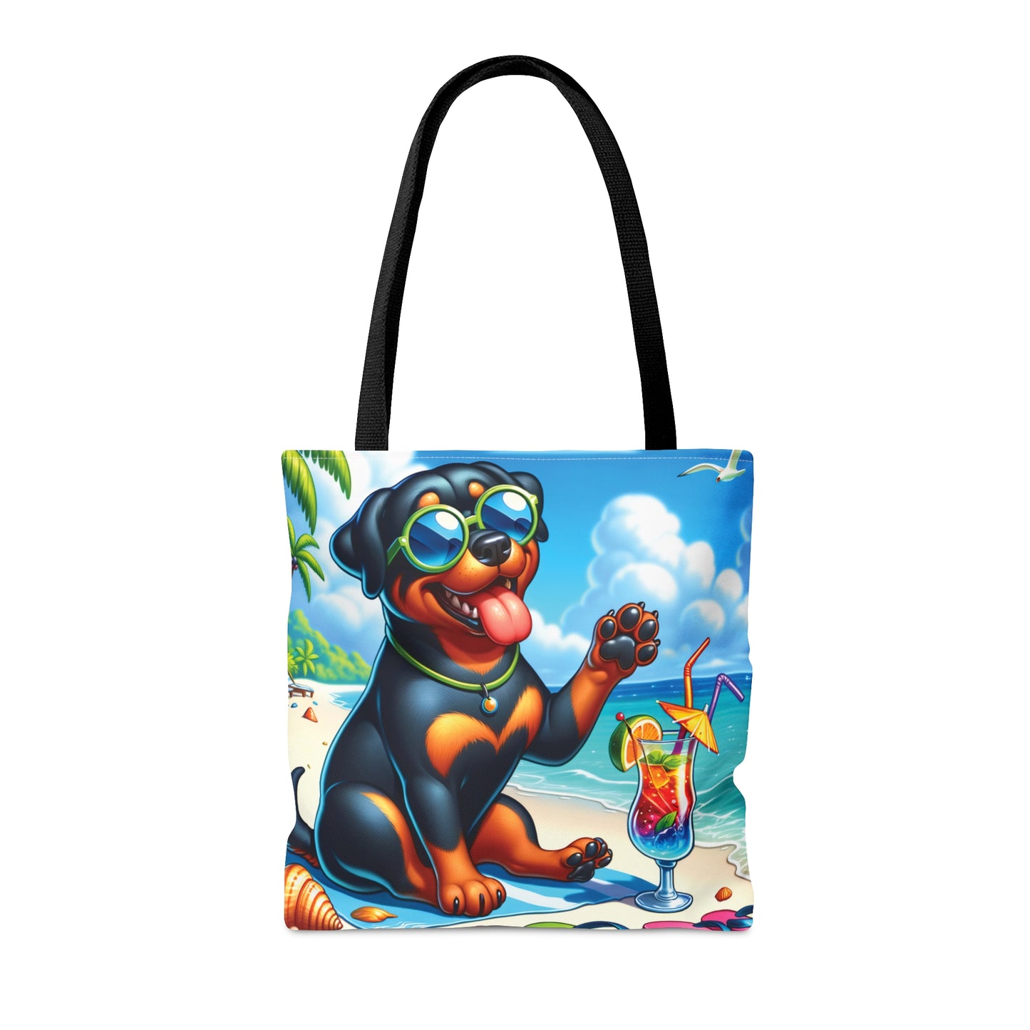 Tote Bag, Dog on Beach, Rottweiler, Tote bag, awd-1237