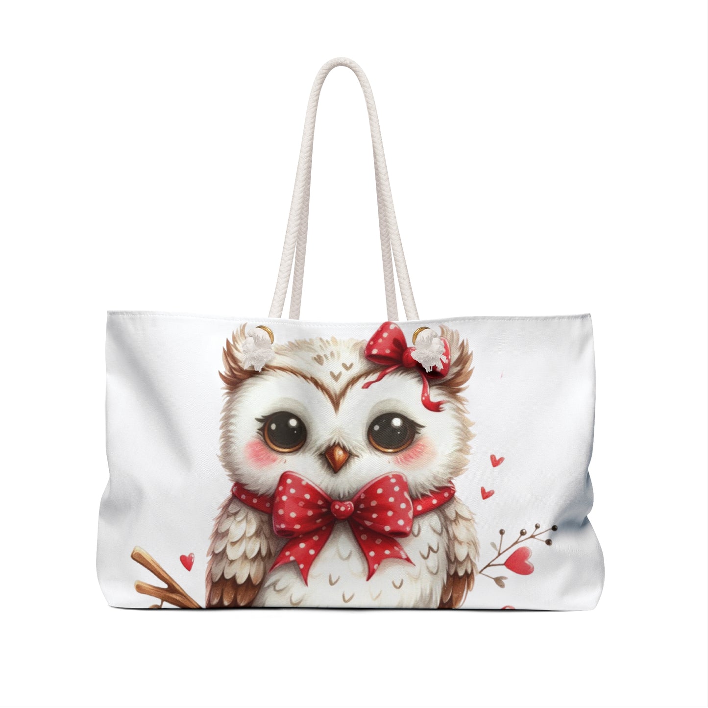 Personalised/Non-Personalised Weekender Bag, Owl, Weekender Bag, Beach Bag, Book Bag