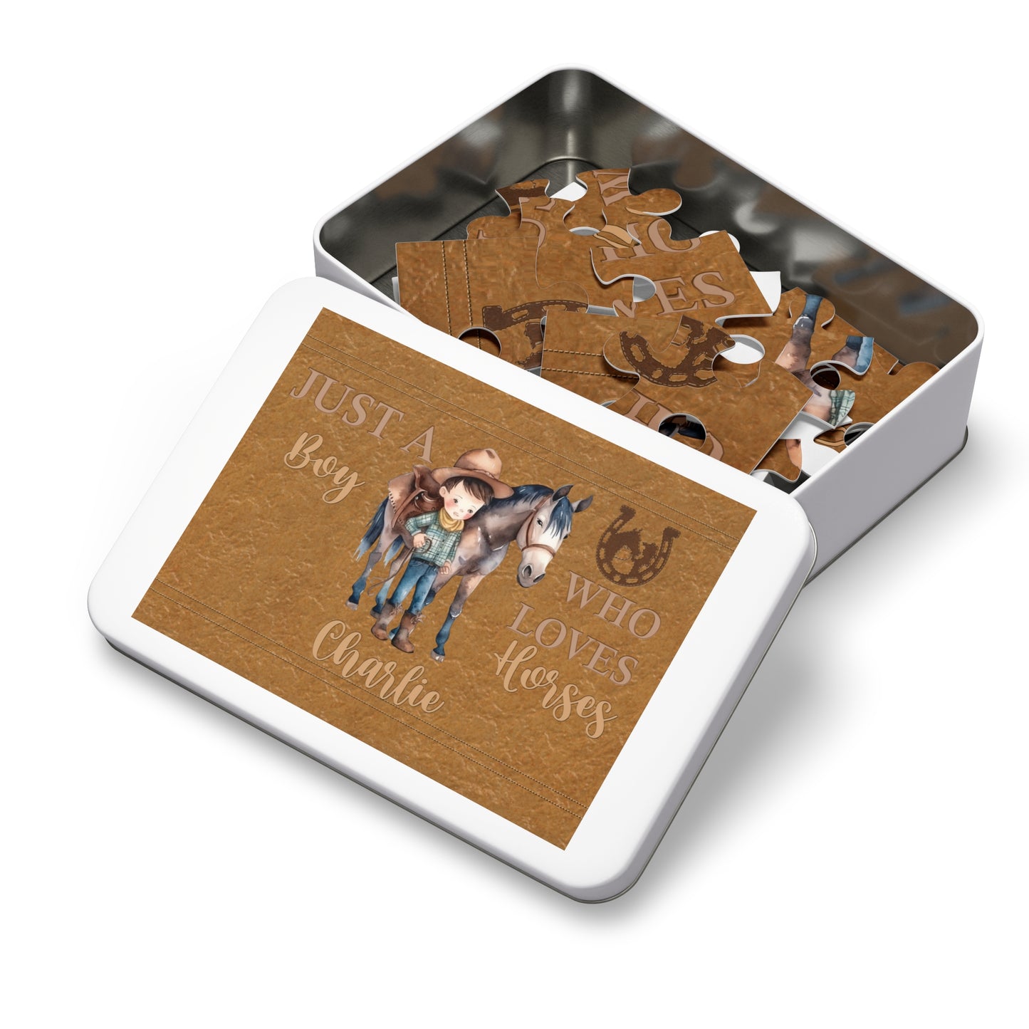 Jigsaw Puzzle, Western, Just aBoy Who Loves Horses, Personalised/Non-Personalised (30, 110, 252, 500,1000-Piece)