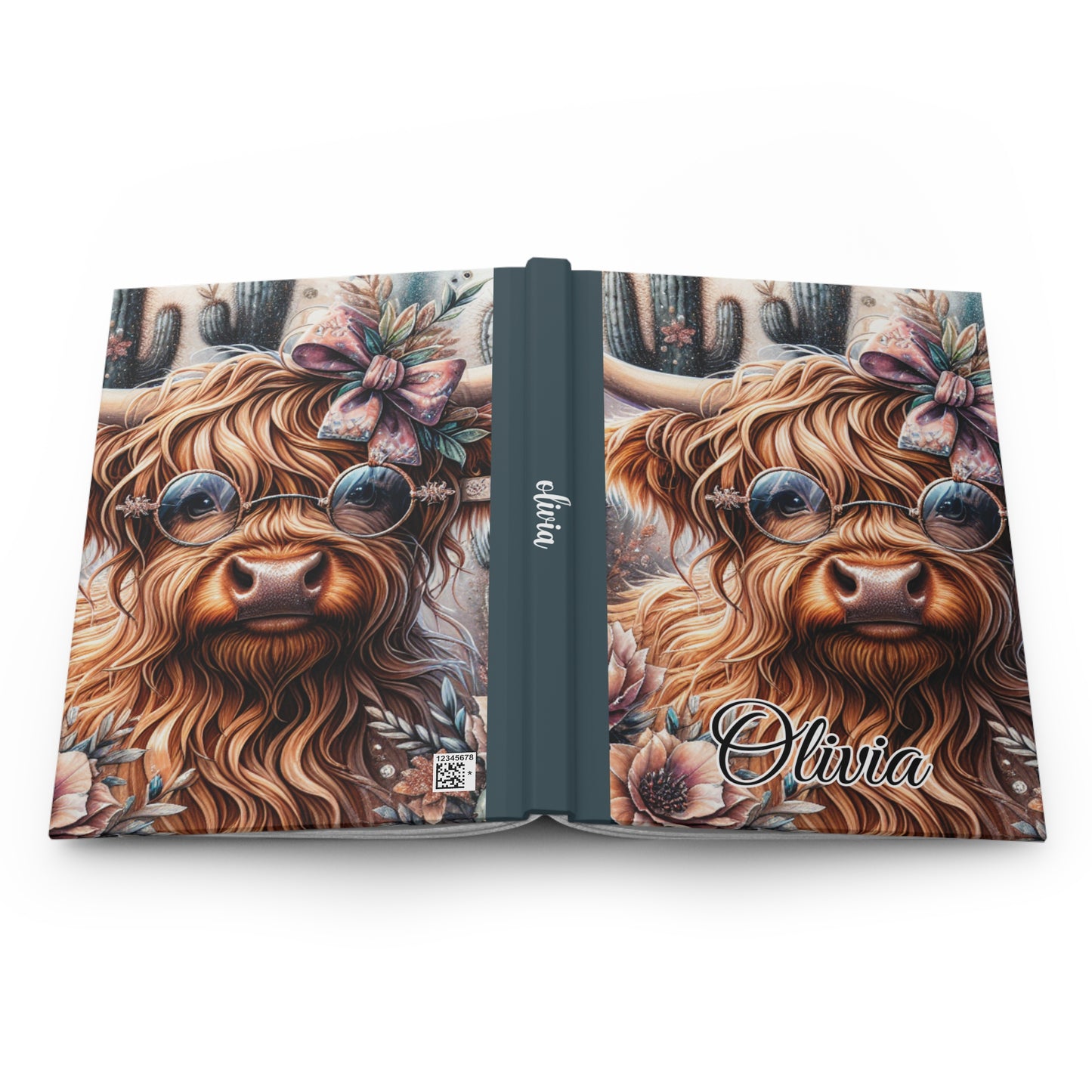 Personalised Hardcover Journal Matte, Highland Cow, awd-1420