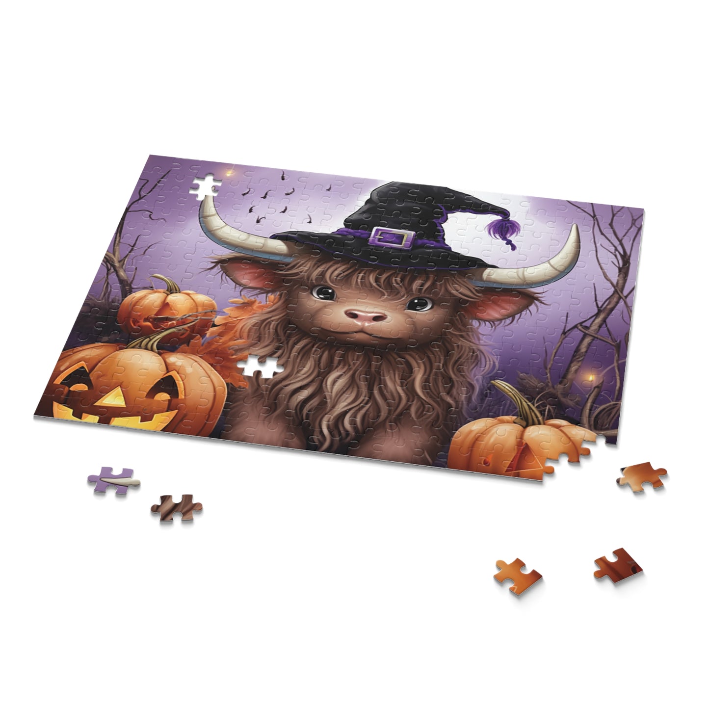 Personalised/Non-Personalised Puzzle, Highland Cow (120, 252, 500-Piece)