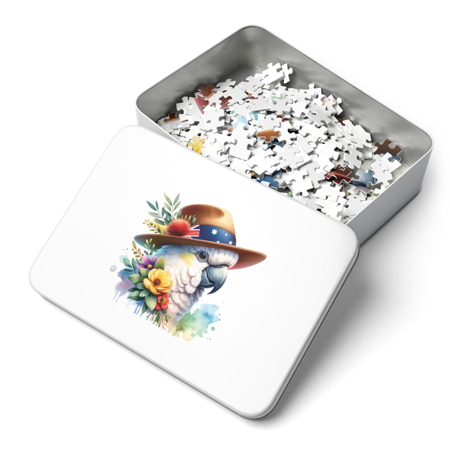 Jigsaw Puzzle in Tin, Australian Animals, Cockatoo, Personalised/Non-Personalised, awd-1334 (30, 110, 252, 500,1000-Piece)