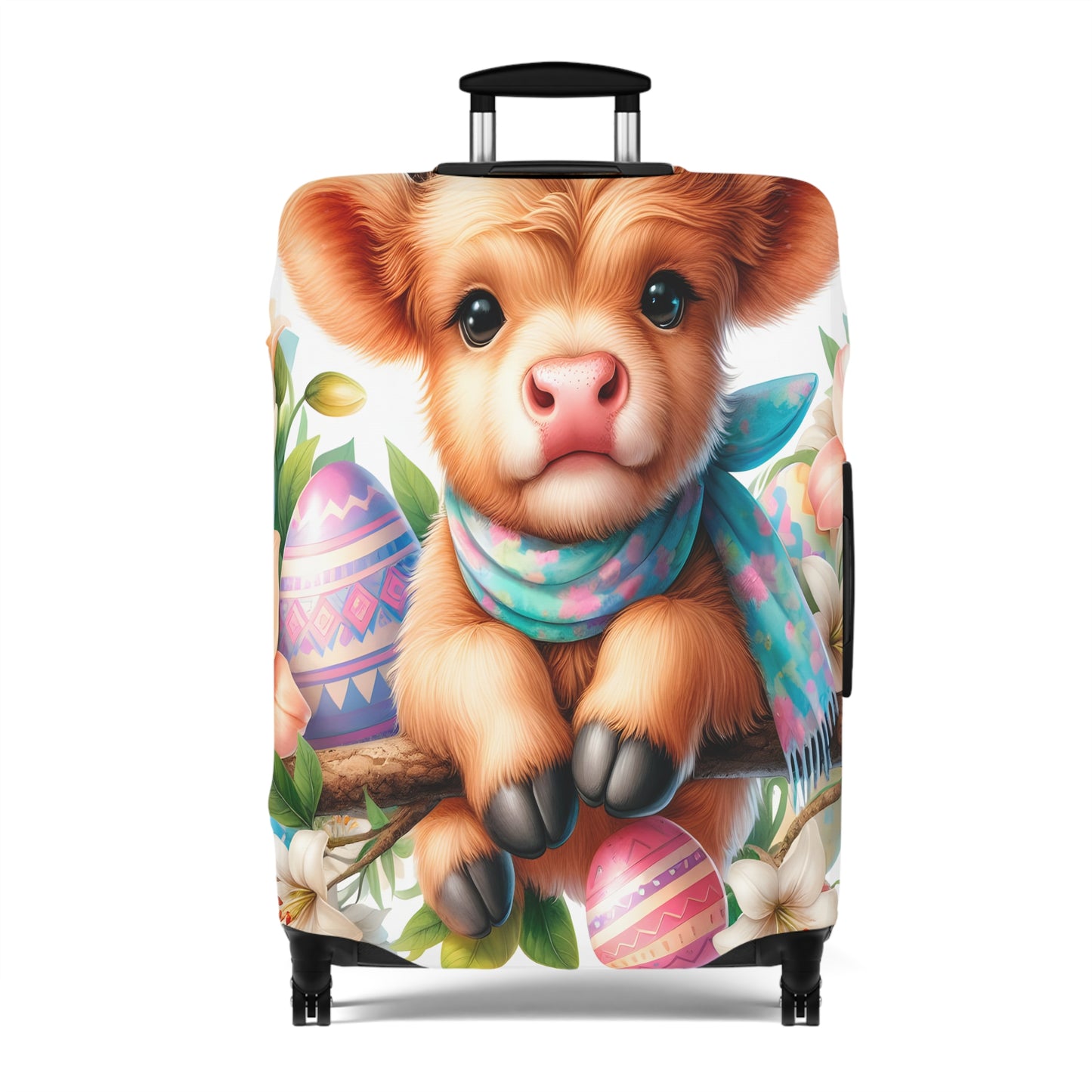 Luggage Cover, Easter, Highland Cow, awd-1604