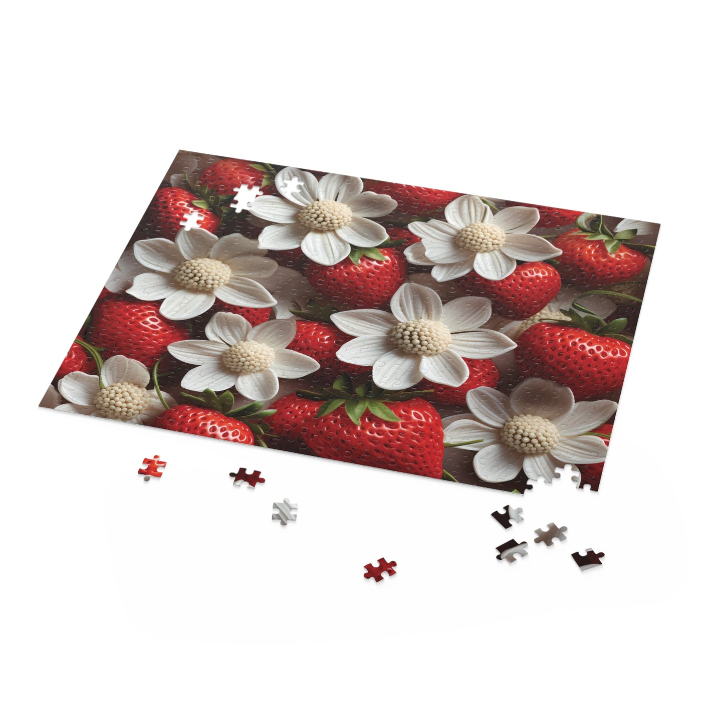 Personalised/Non-Personalised Puzzle, Floral, Strawberries (120, 252, 500-Piece)