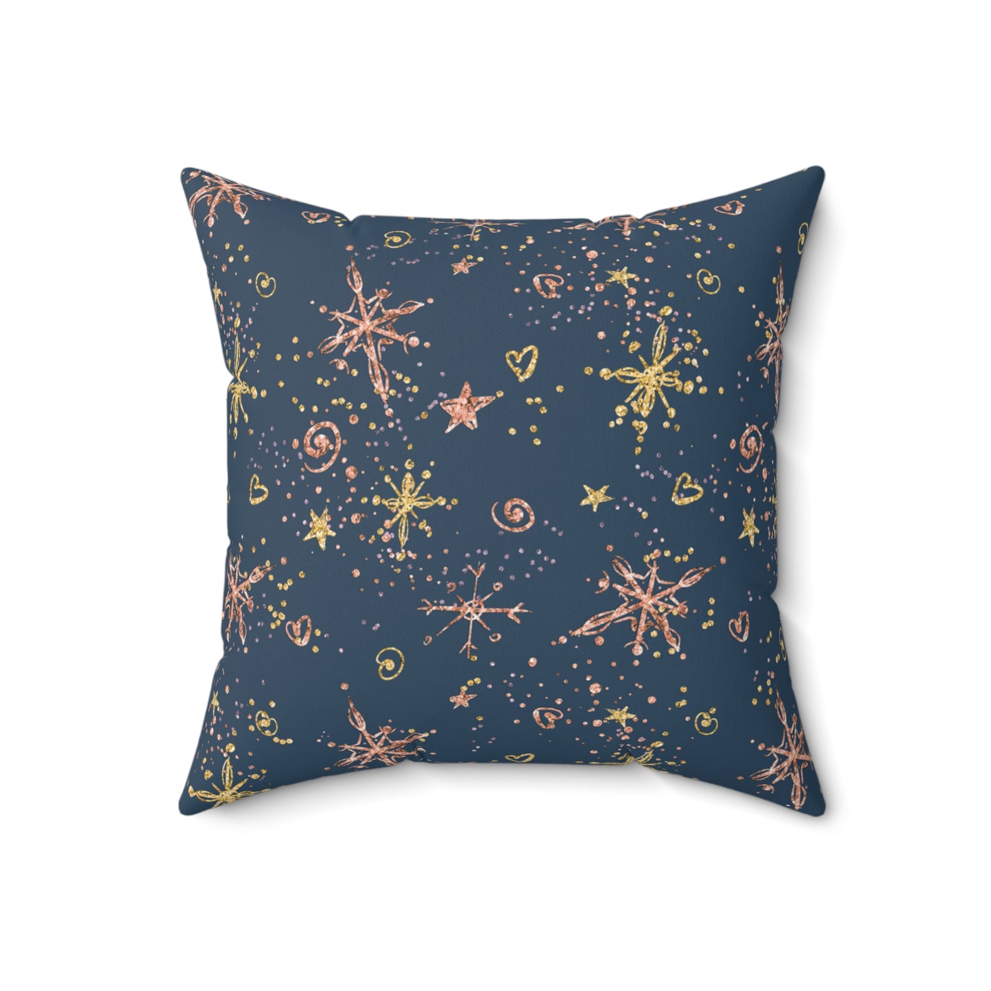 Spun Polyester Square Pillow, Christmas Stars Cushion