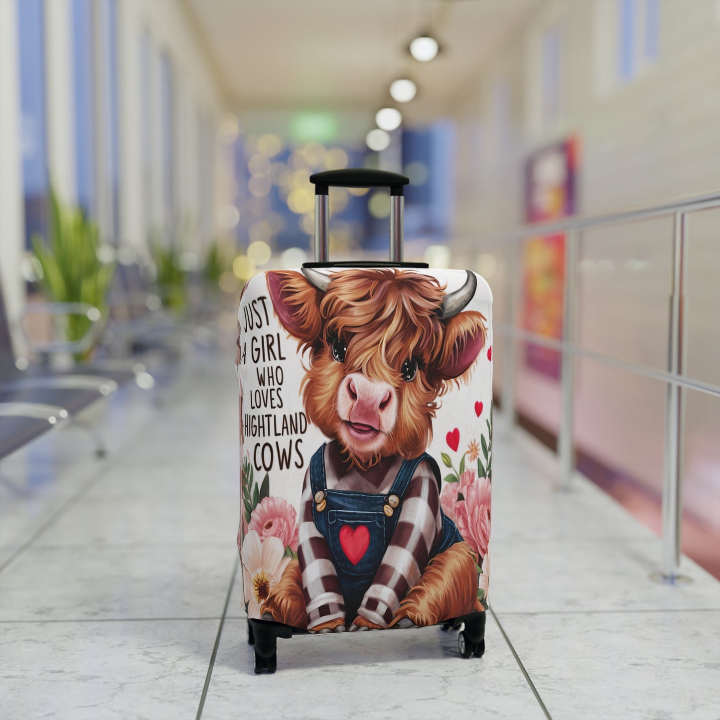 Luggage Cover, Just a Girl who Loves Highland Cows, awd-3087