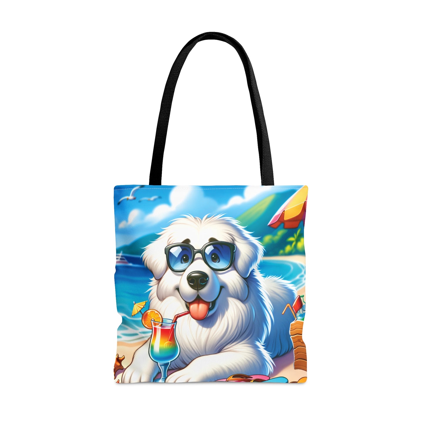 Tote Bag, Dog on Beach, Great Pyrenees, Tote bag, awd-1214