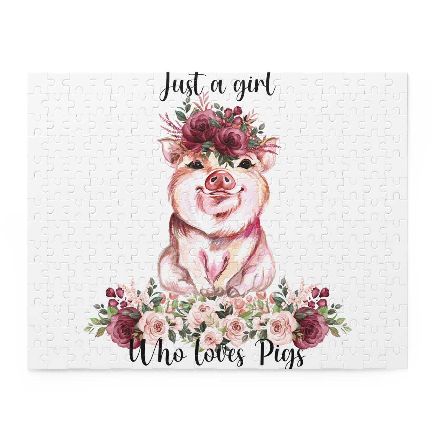 Personalised/Non-Personalised Puzzle, Just a Girl Who Loves Pigs (120, 252, 500-Piece)