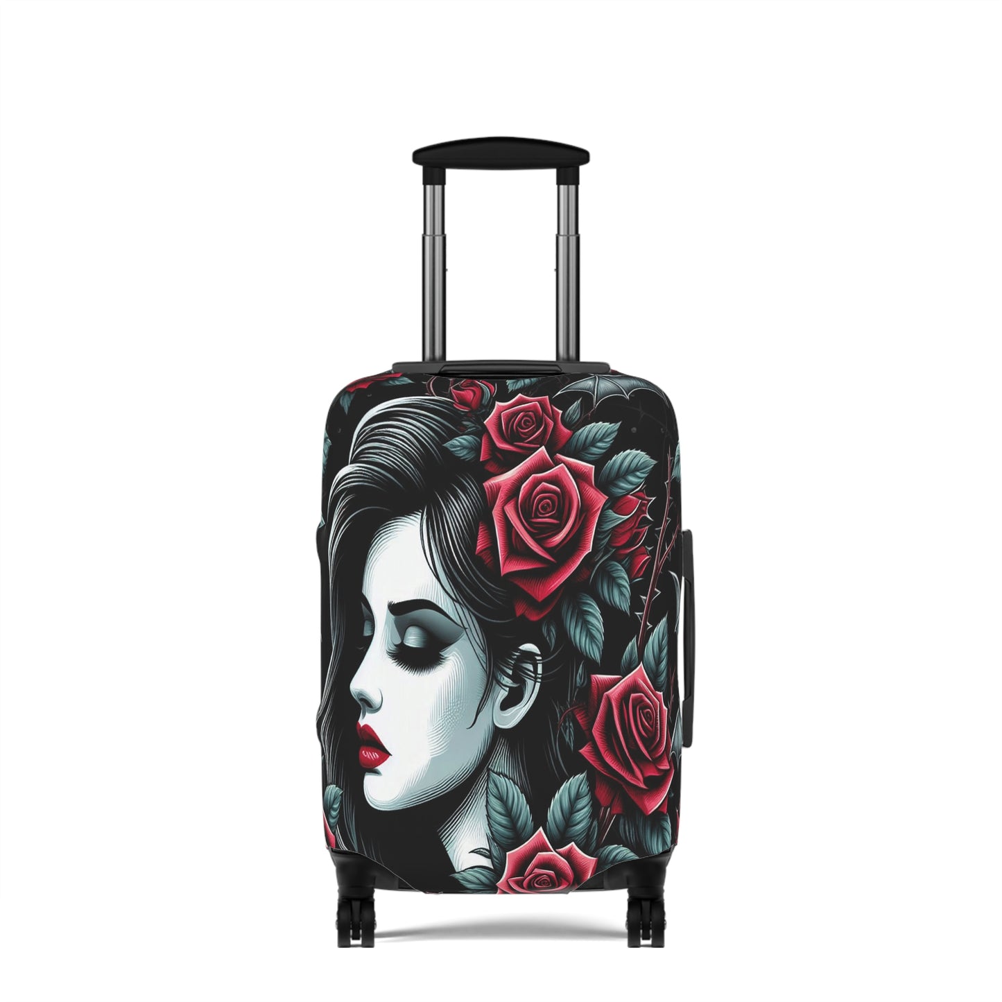 Luggage Cover, Black and Red Roses, awd-1686