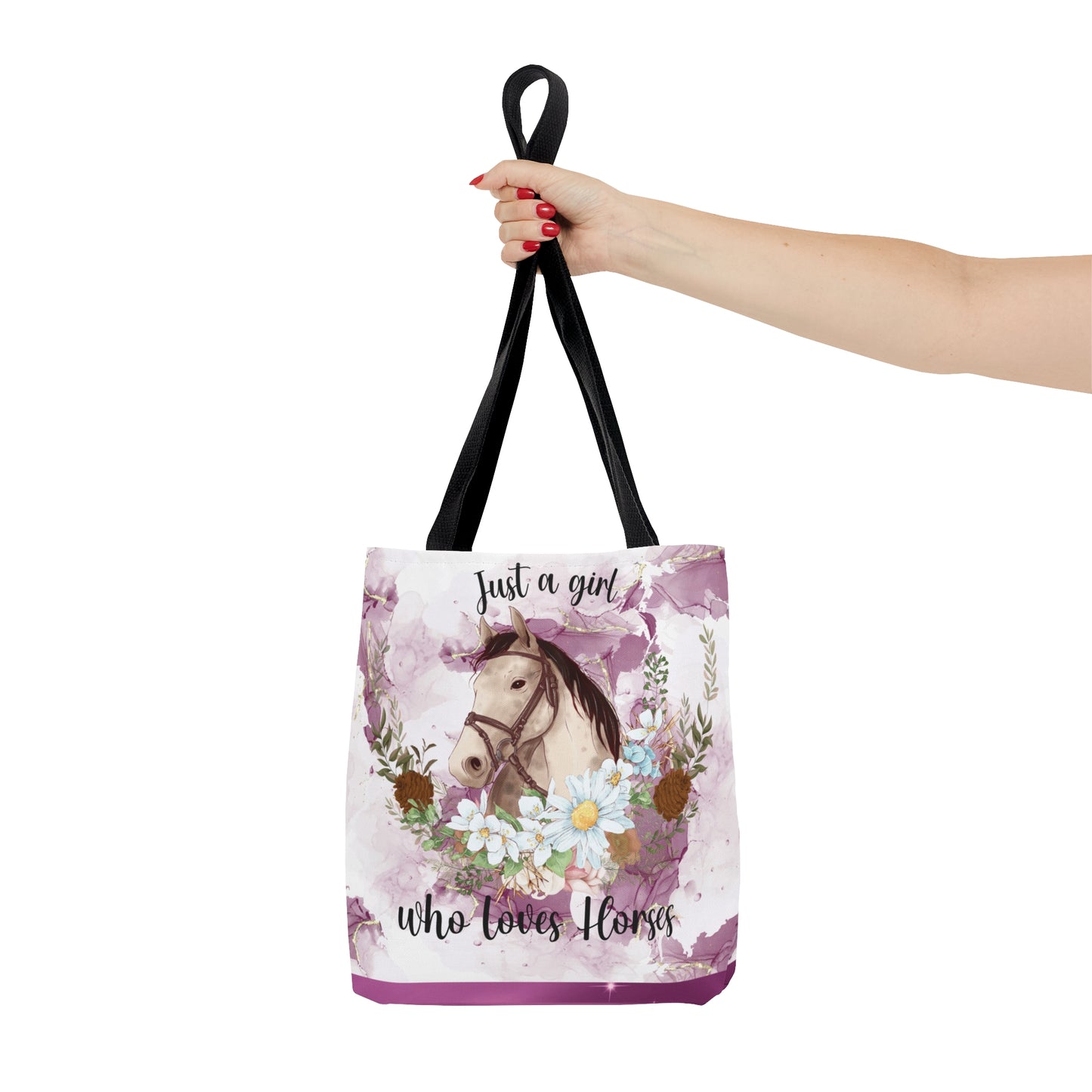 Tote Bag, Just a Girl Who Loves Horses, Personalised/Non-Personalised Tote bag