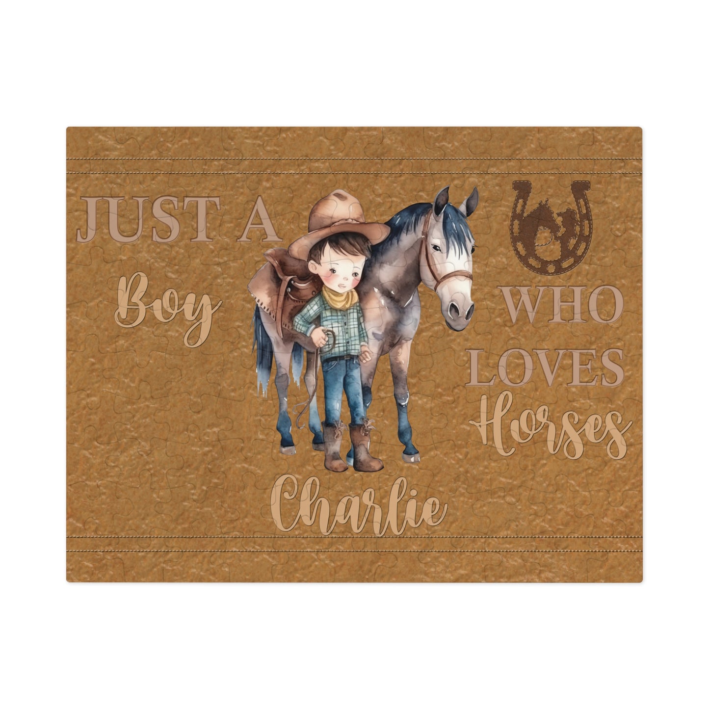 Jigsaw Puzzle, Western, Just aBoy Who Loves Horses, Personalised/Non-Personalised (30, 110, 252, 500,1000-Piece)