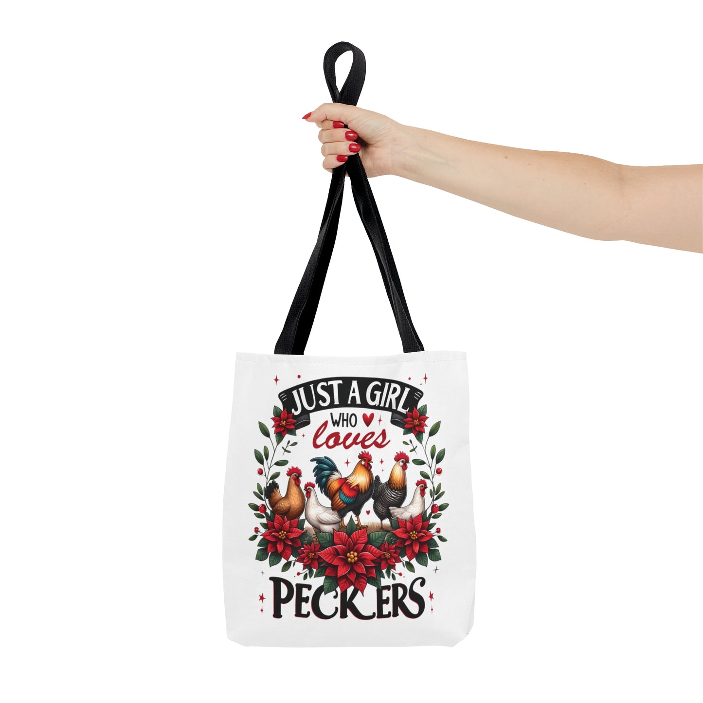 Tote Bag, Chicken, Just a Girl who loves Peckers, Personalised/Non-Personalised Tote bag