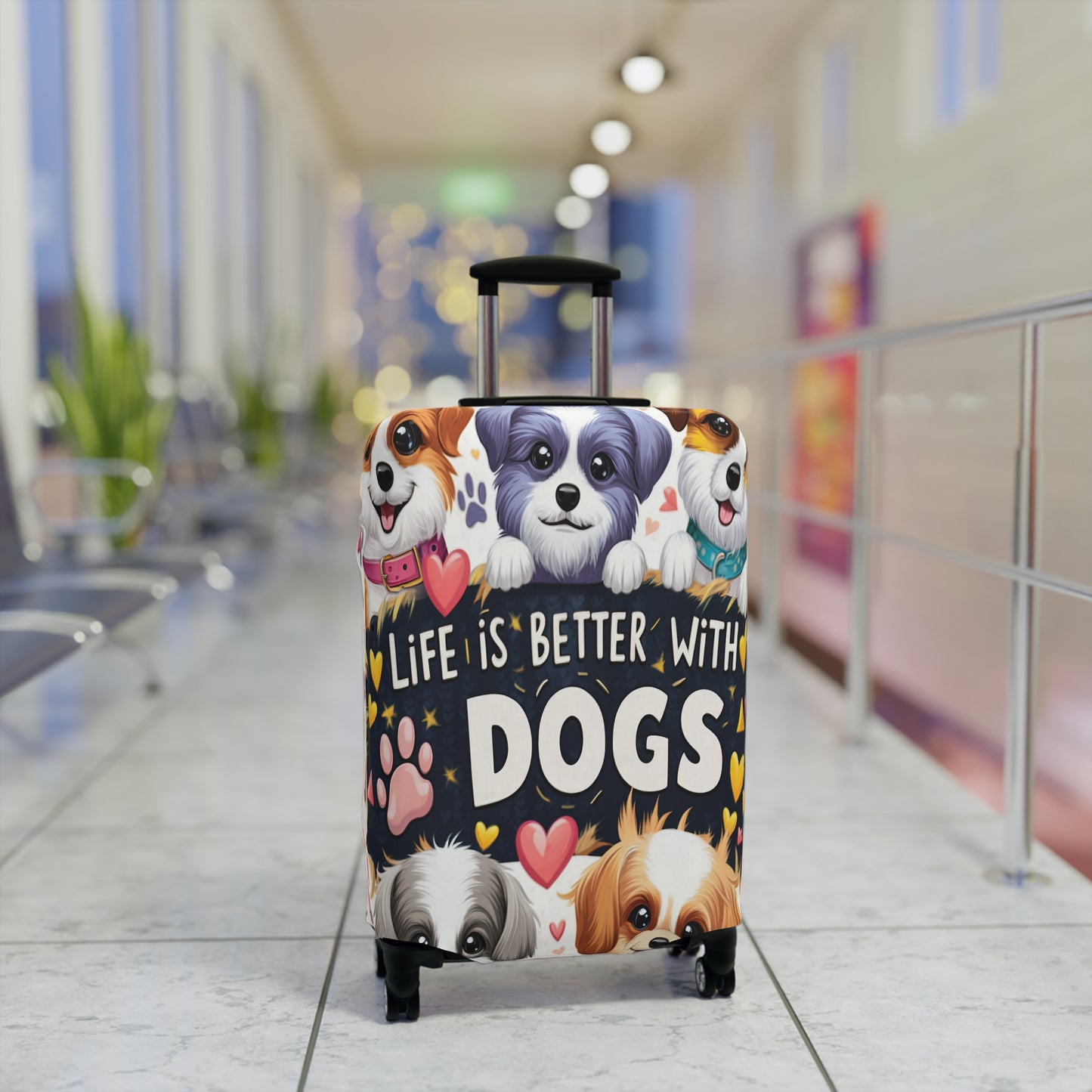 Luggage Cover, Life is better with Dogs, awd-3107