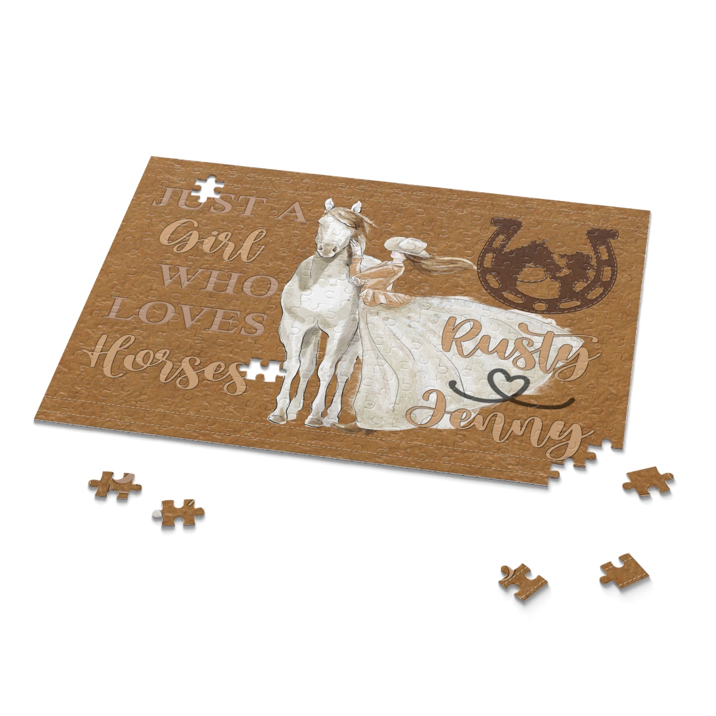 Personalised/Non-Personalised Puzzle, Just a Girl Who Loves Horses (120, 252, 500-Piece)