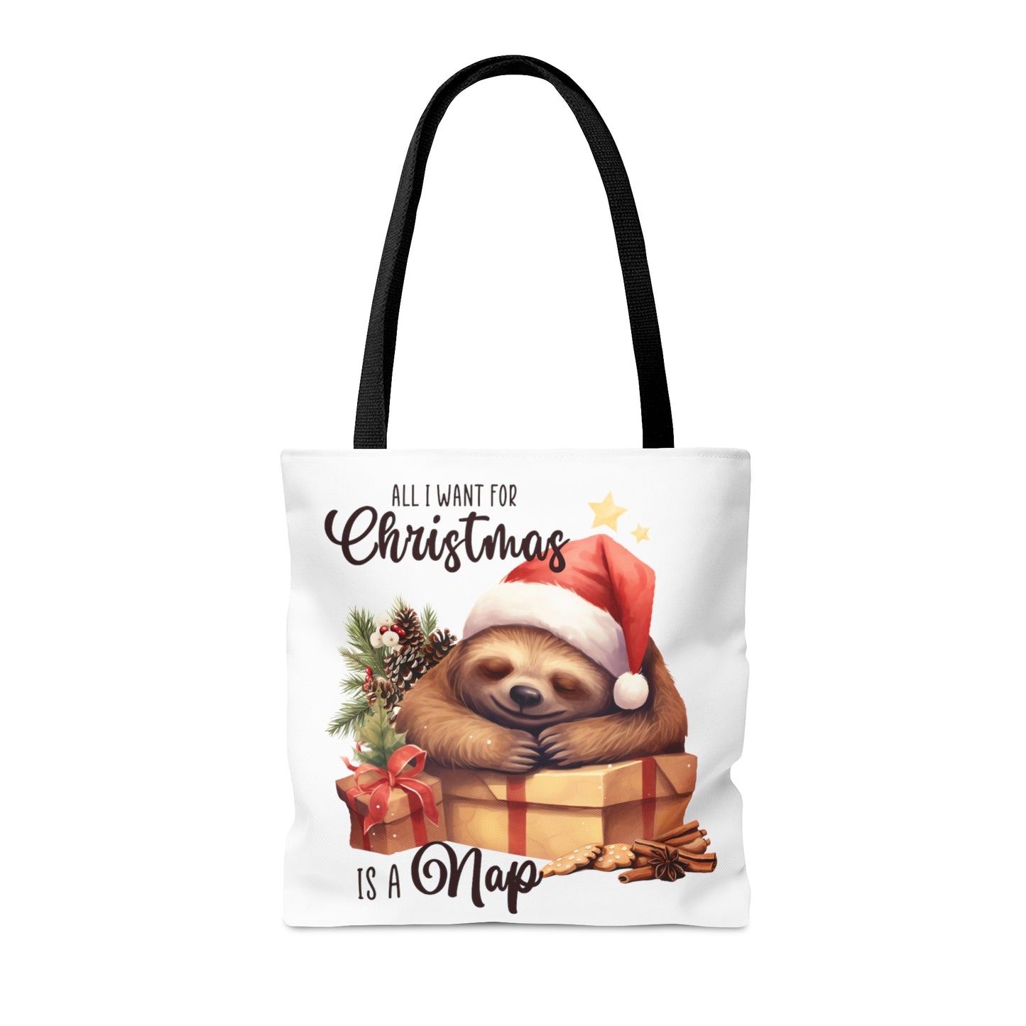 Tote Bag, Christmas, Sloth, Personalised/Non-Personalised Tote bag