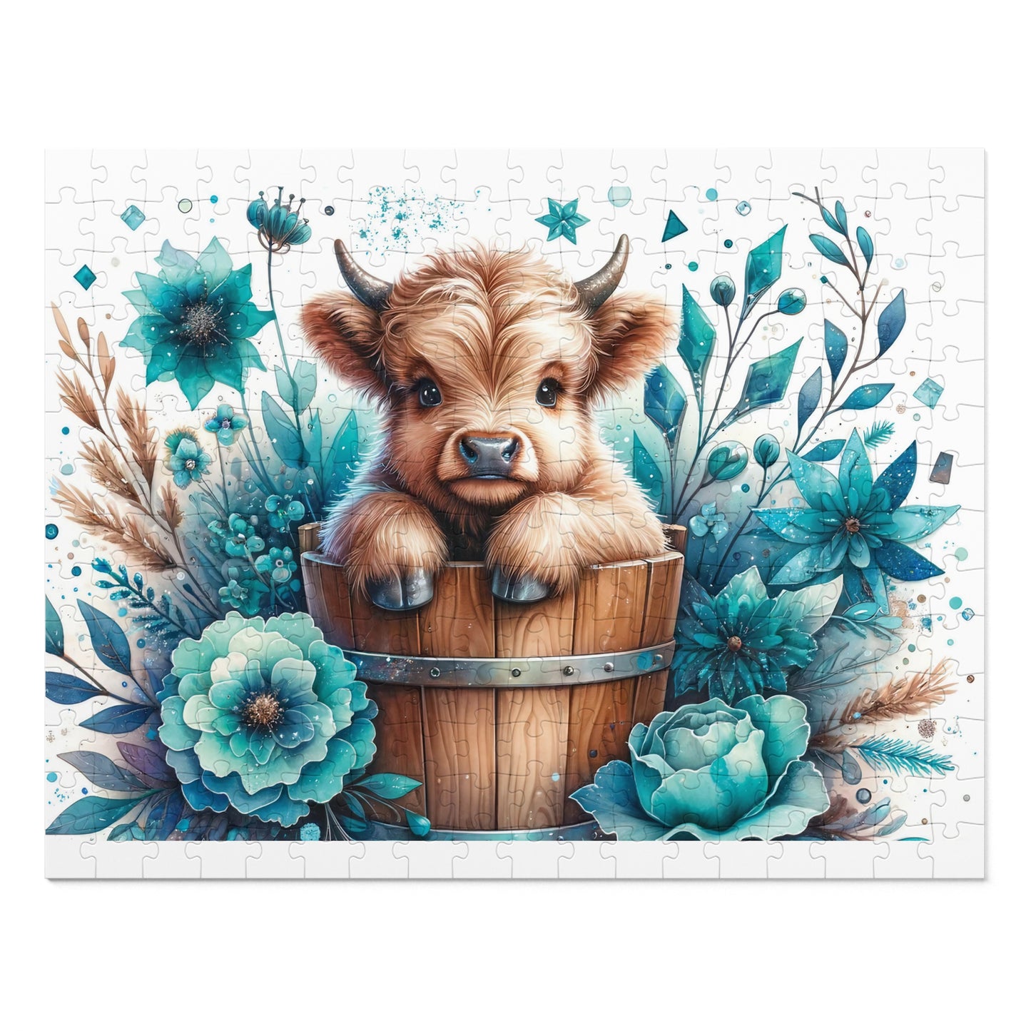 Jigsaw Puzzle, Highland Cow, Personalised/Non-Personalised (30, 110, 252, 500,1000-Piece)