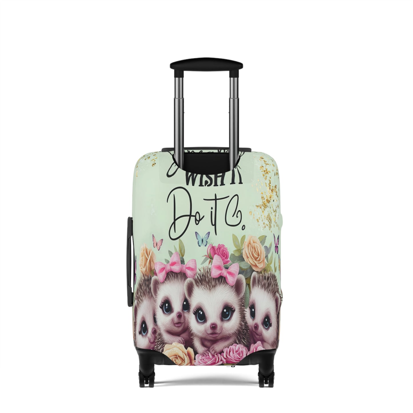 Luggage Cover, Cute Hedgehogs, Dream it, Wish it, Do it, awd-1650