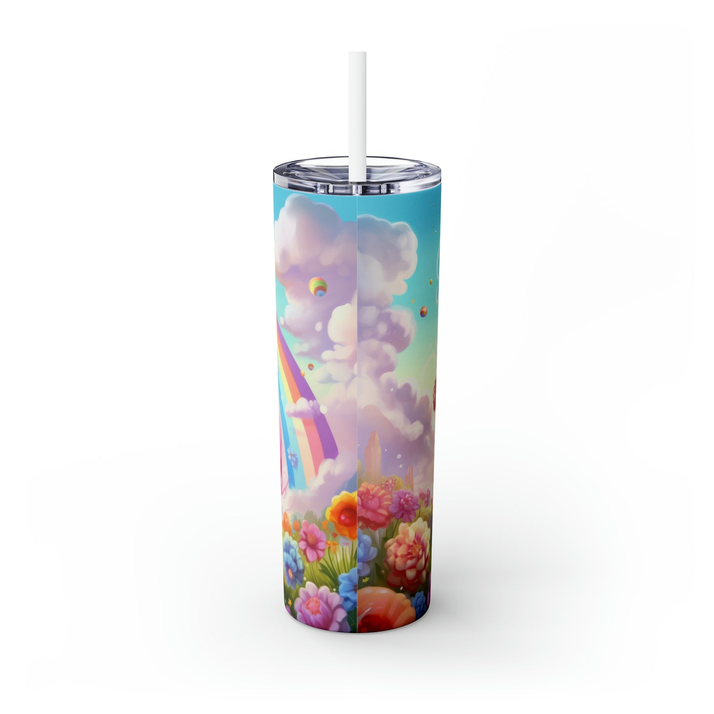 Skinny Tumbler with Straw, 20oz, Unicorn