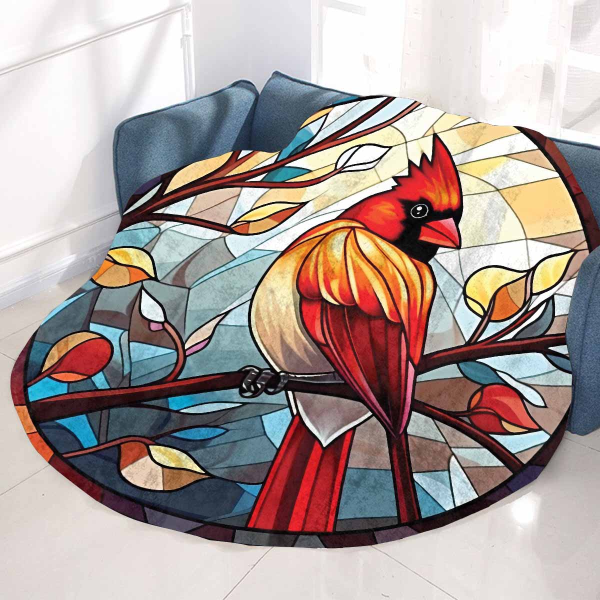 Cardinal_Awd35159  Circular Micro Fleece Blanket 60"