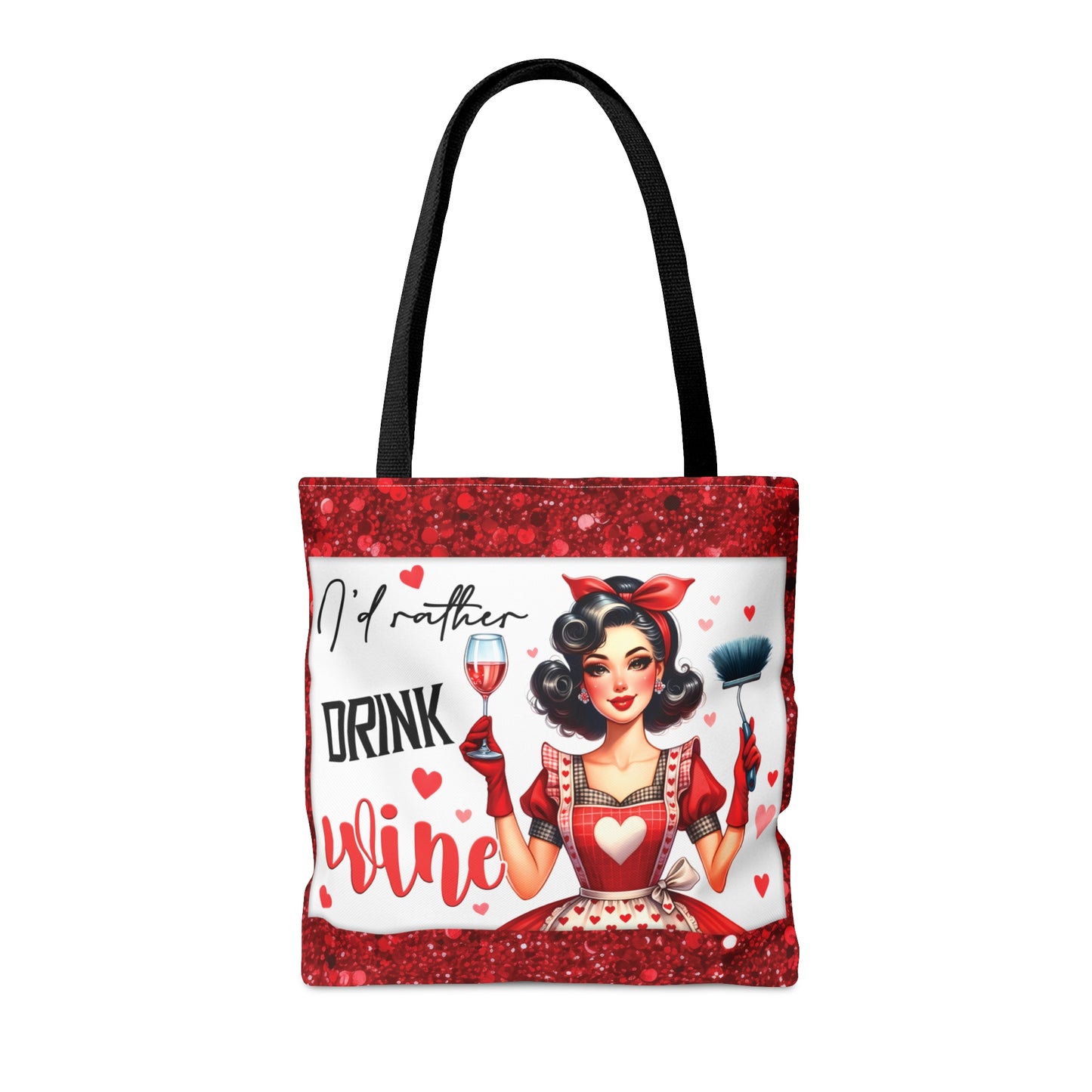 Tote Bag, Retro, I'd Rather Drink Wine