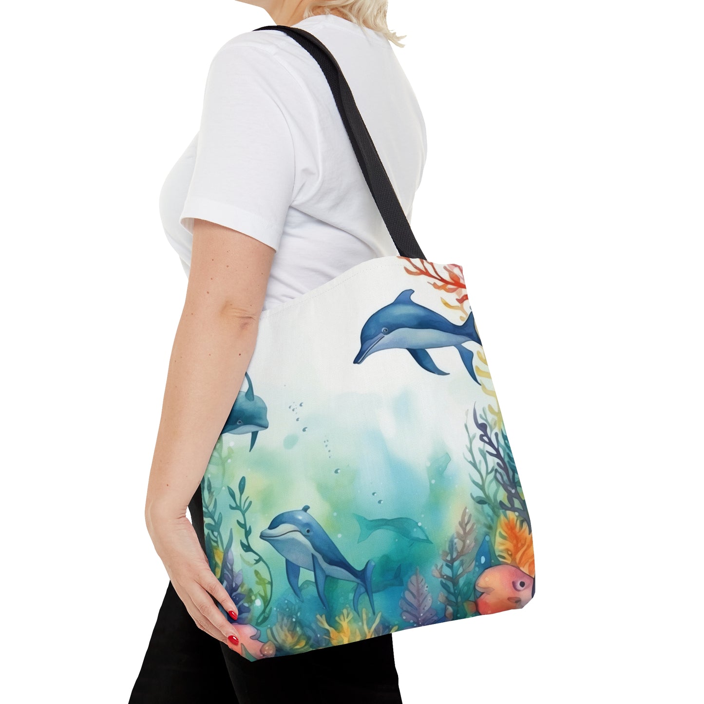 Tote Bag, Nautical Dolphin bag, Beach Tote Bag