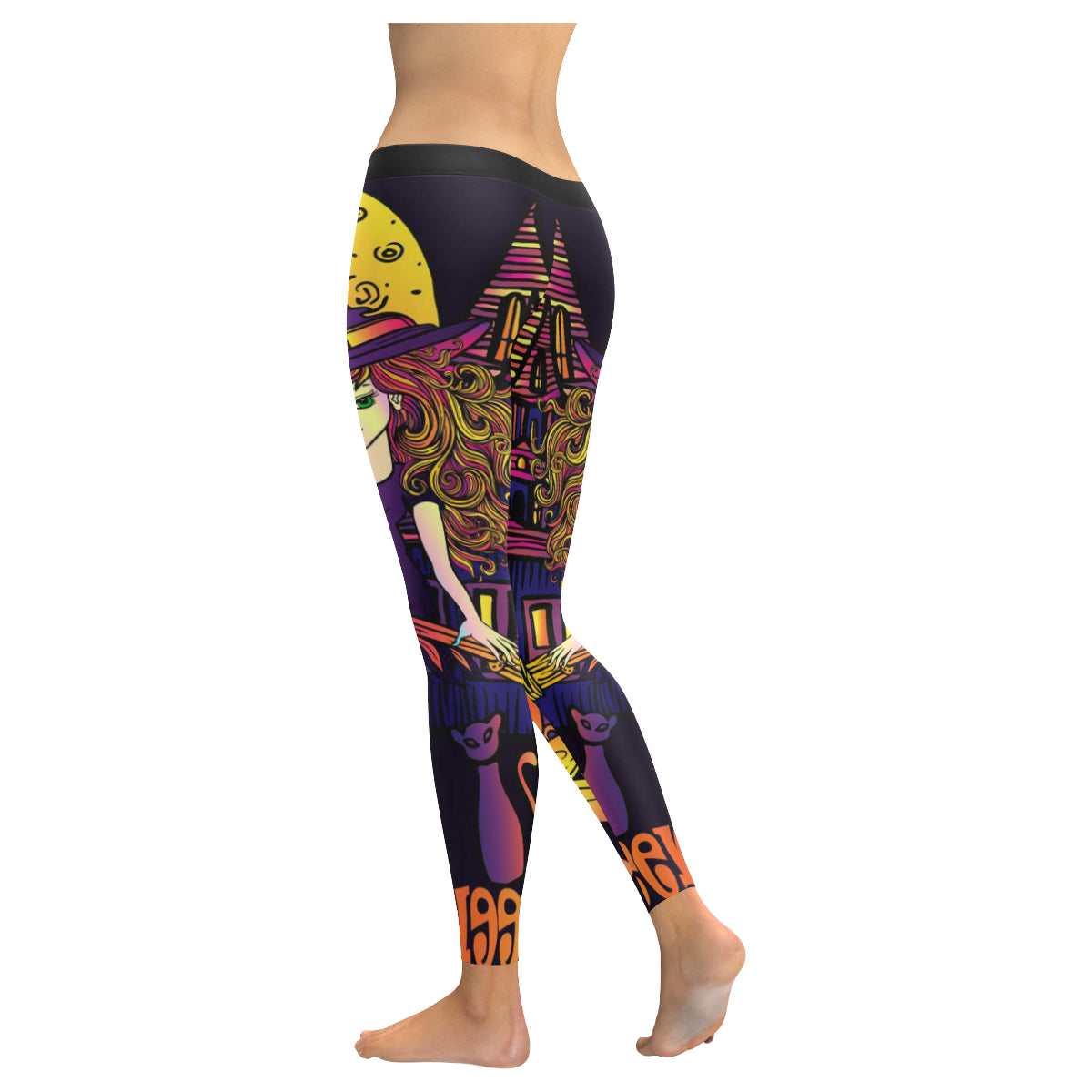 halloween witch Women's Low Rise Leggings (Invisible Stitch)