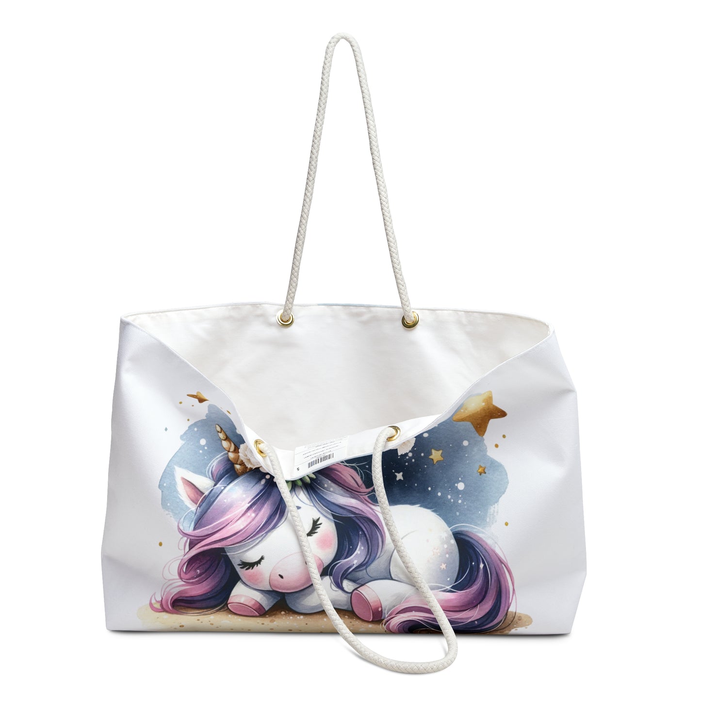 Personalised/Non-Personalised Weekender Bag, Unicorn, Large Weekender Bag, Beach Bag, Book Bag