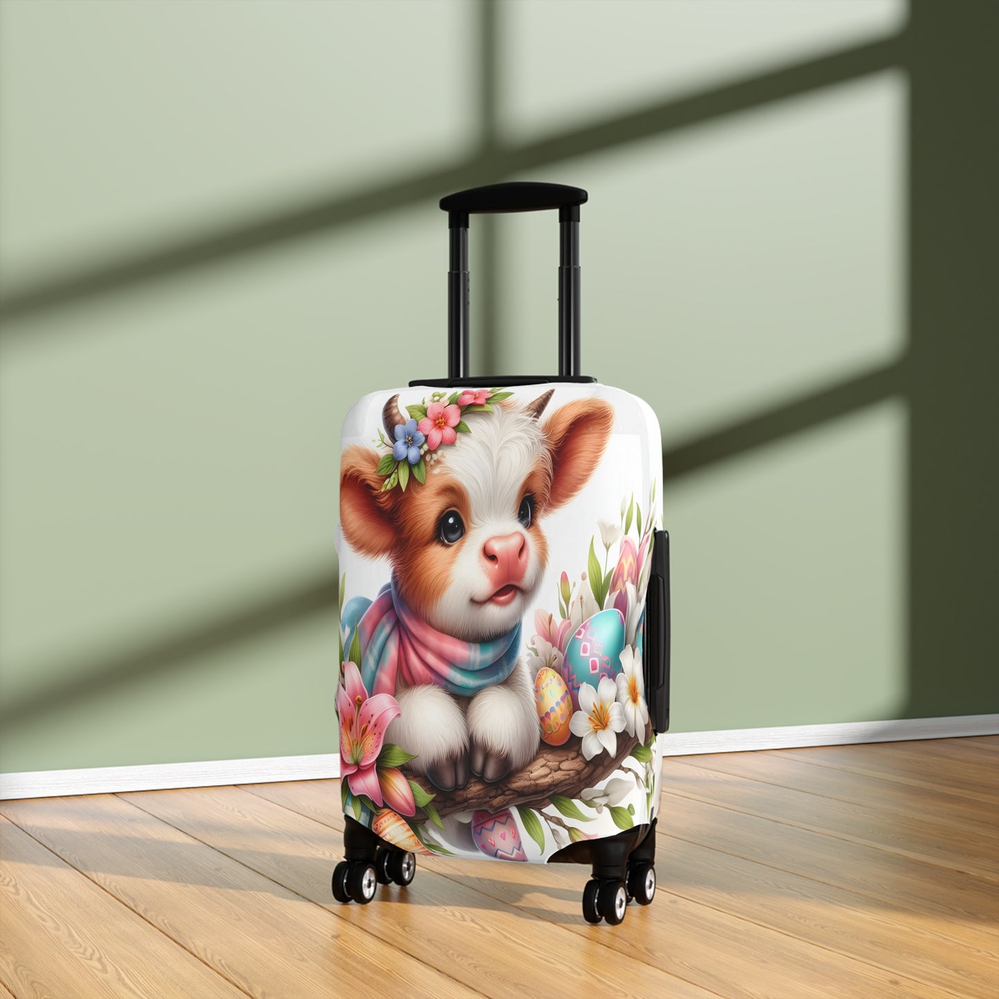 Luggage Cover, Easter, Highland Cow, awd-1632