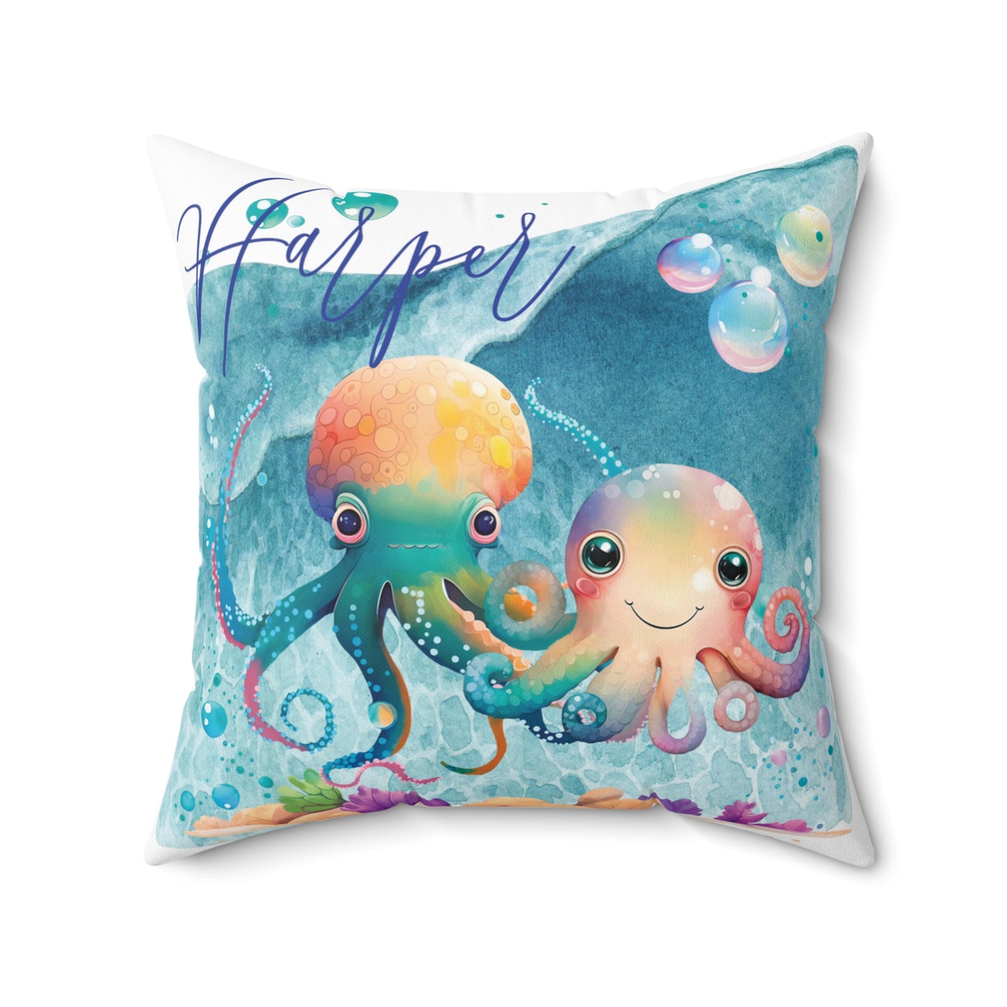 Personalised Polyester Square Cushion, Octopus cushion