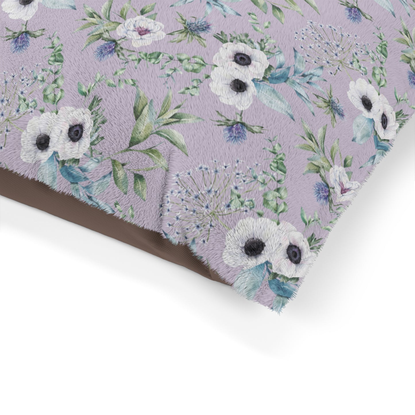 Luxury Pet Bed, feather soft fleece, Grey Scottish Floral