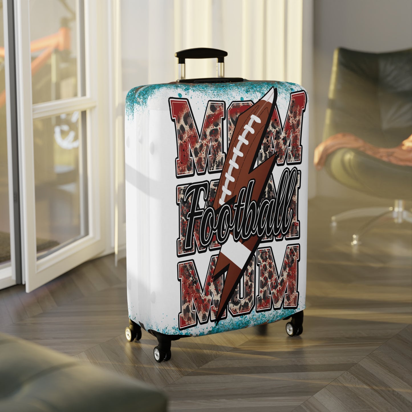 Luggage Cover, Football Mom/Mum, awd-312