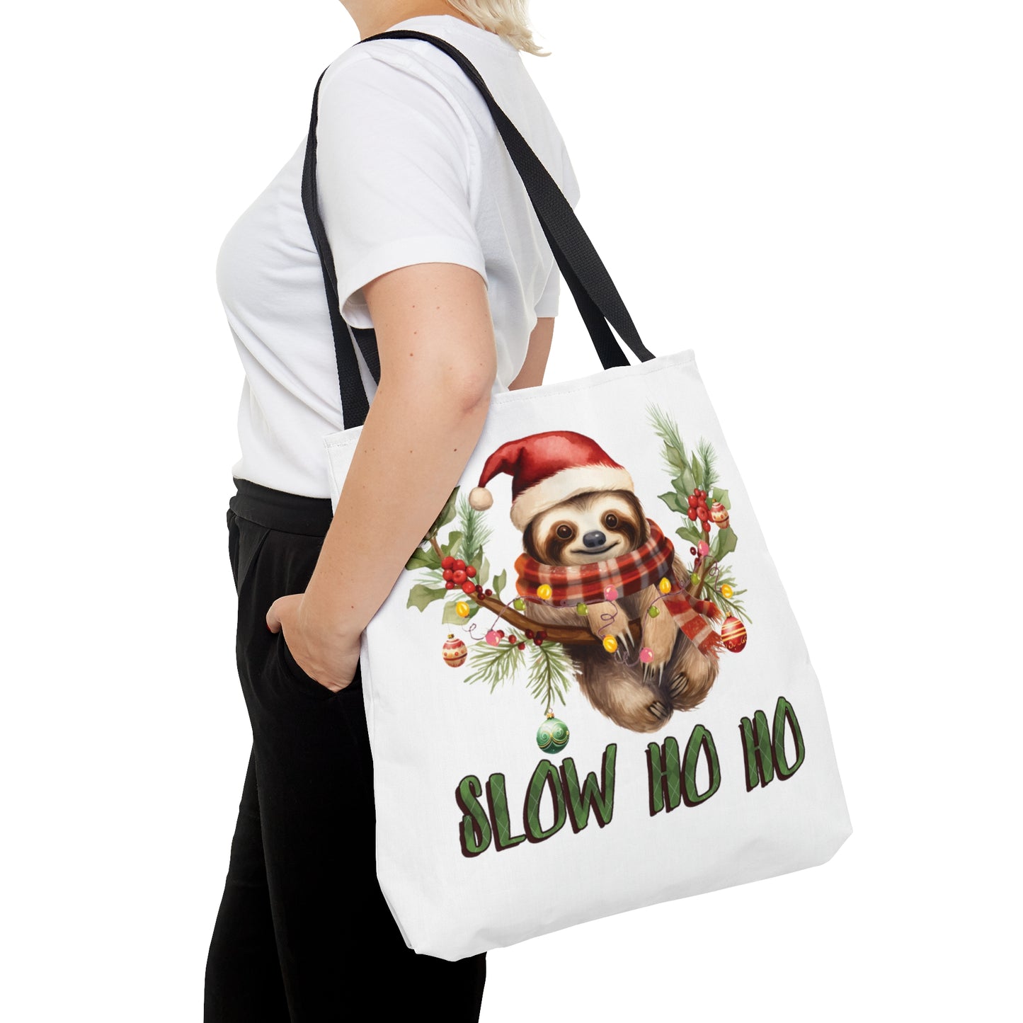 Tote Bag, Christmas, Sloth, Personalised/Non-Personalised Tote bag