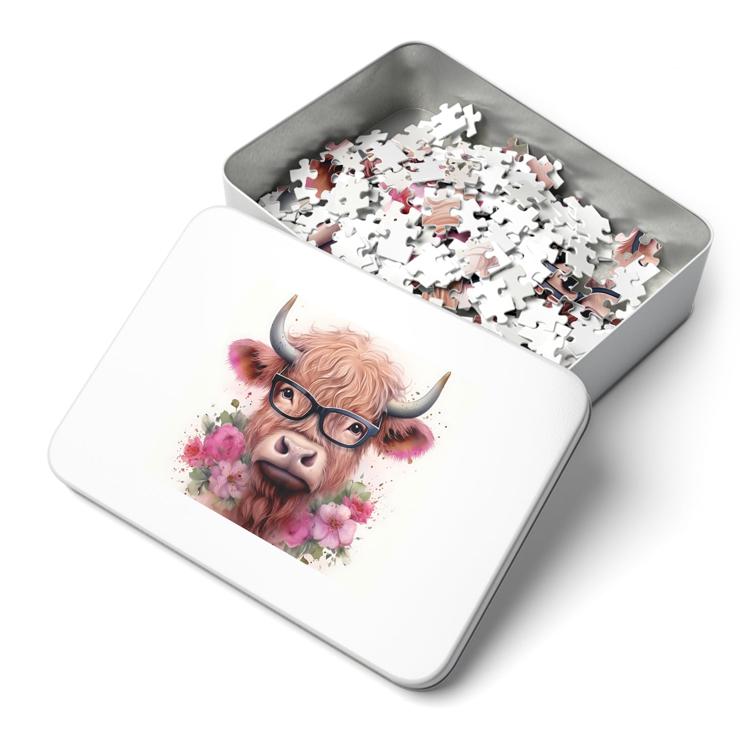 Jigsaw Puzzle, Highland Cow, Personalised/Non-Personalised (30, 110, 252, 500,1000-Piece)