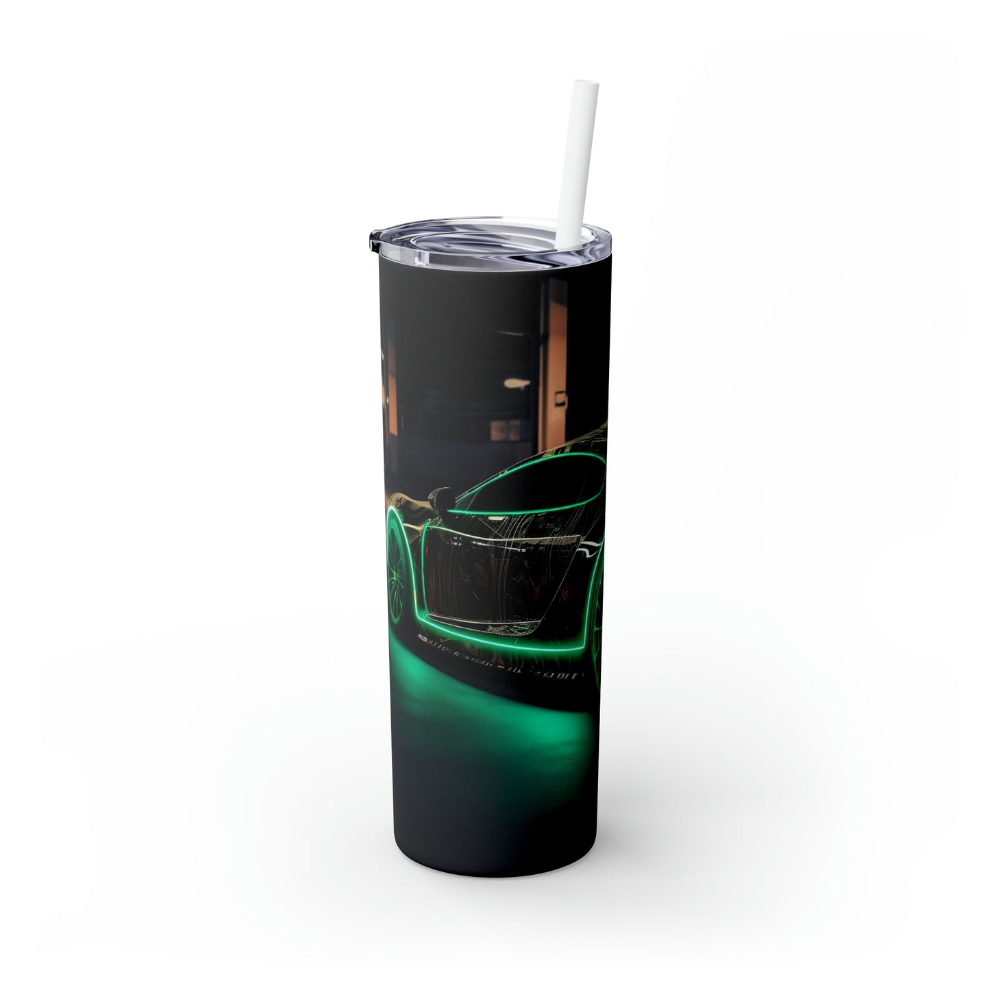 Skinny Tumbler with Straw, 20oz, Car