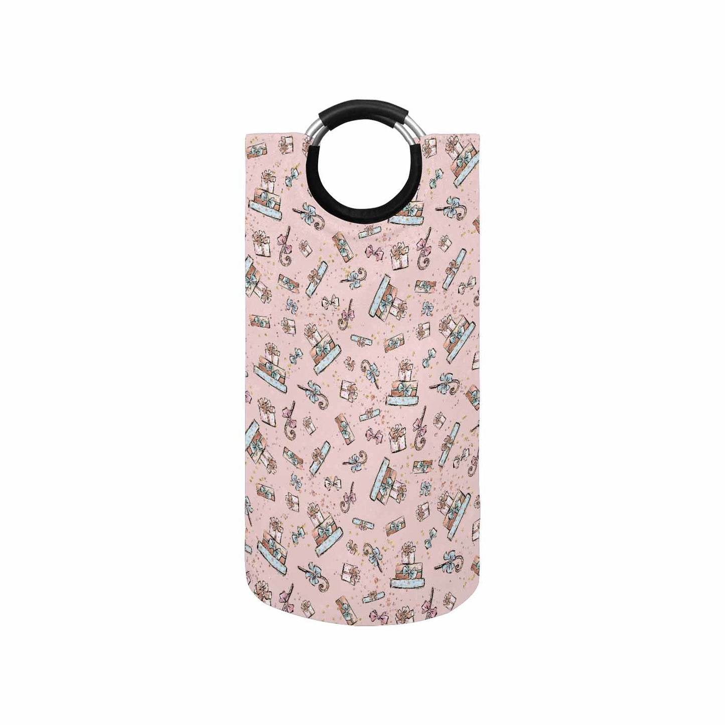 Pink Christmas  Round Laundry Basket