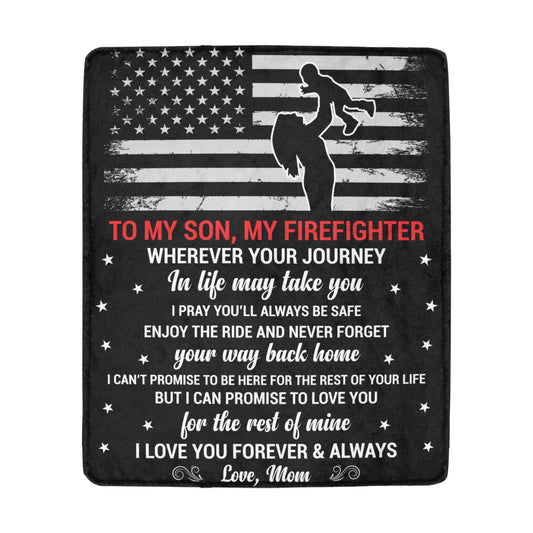 My Son the Firefighter Ultra-Soft Micro Fleece Blanket 50"x60" (Thick)
